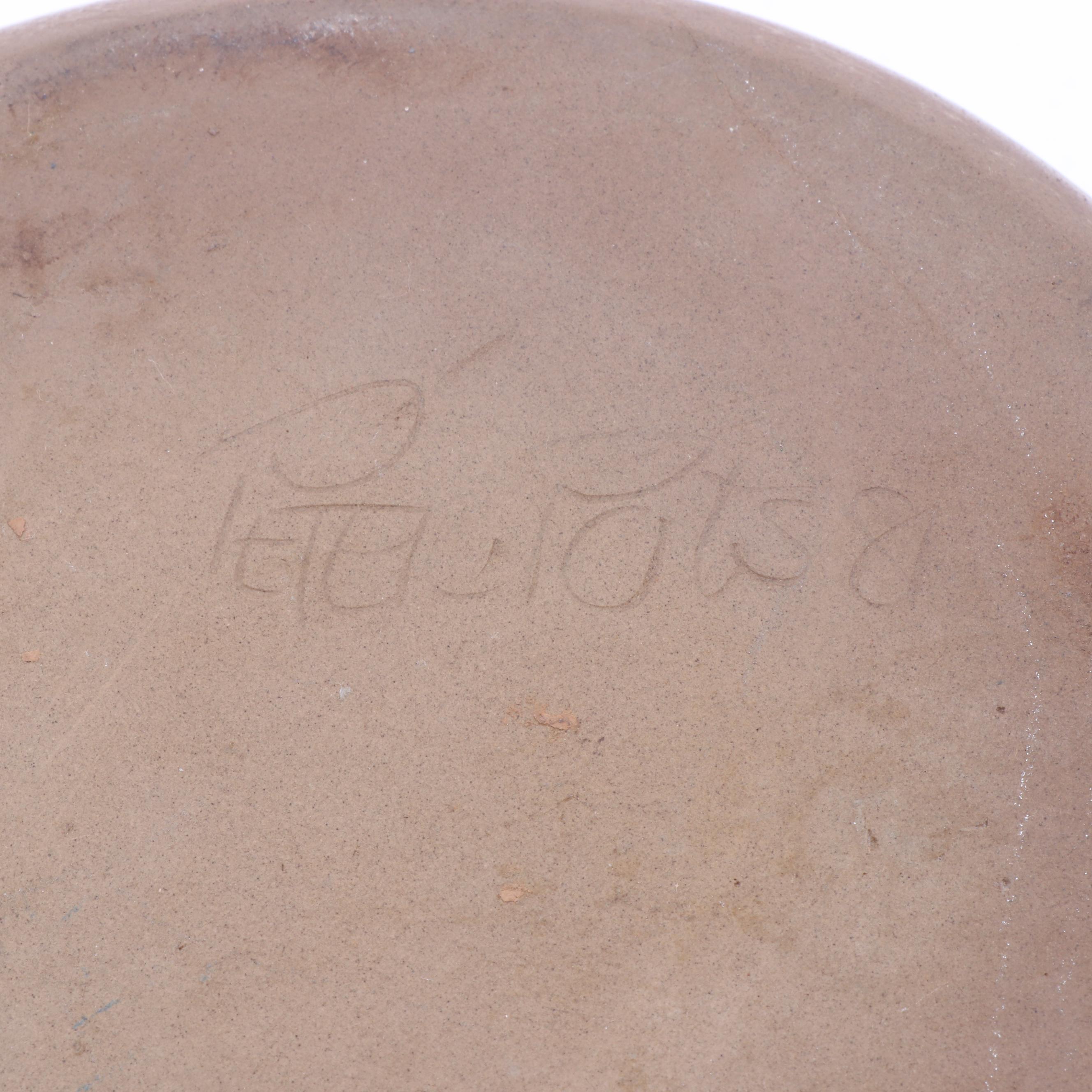 Signed Peter Pots Lidded Stoneware Casserole