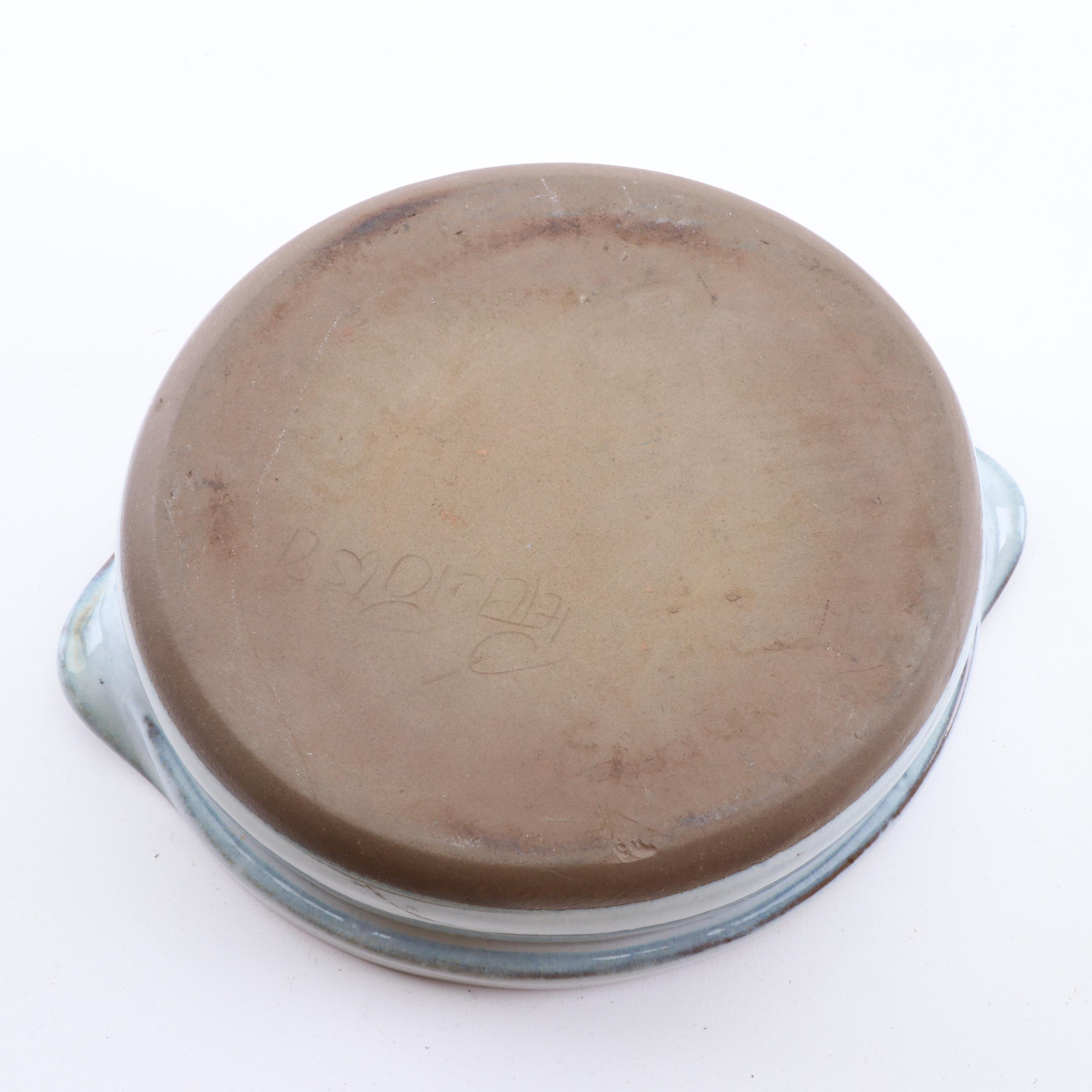 Signed Peter Pots Lidded Stoneware Casserole