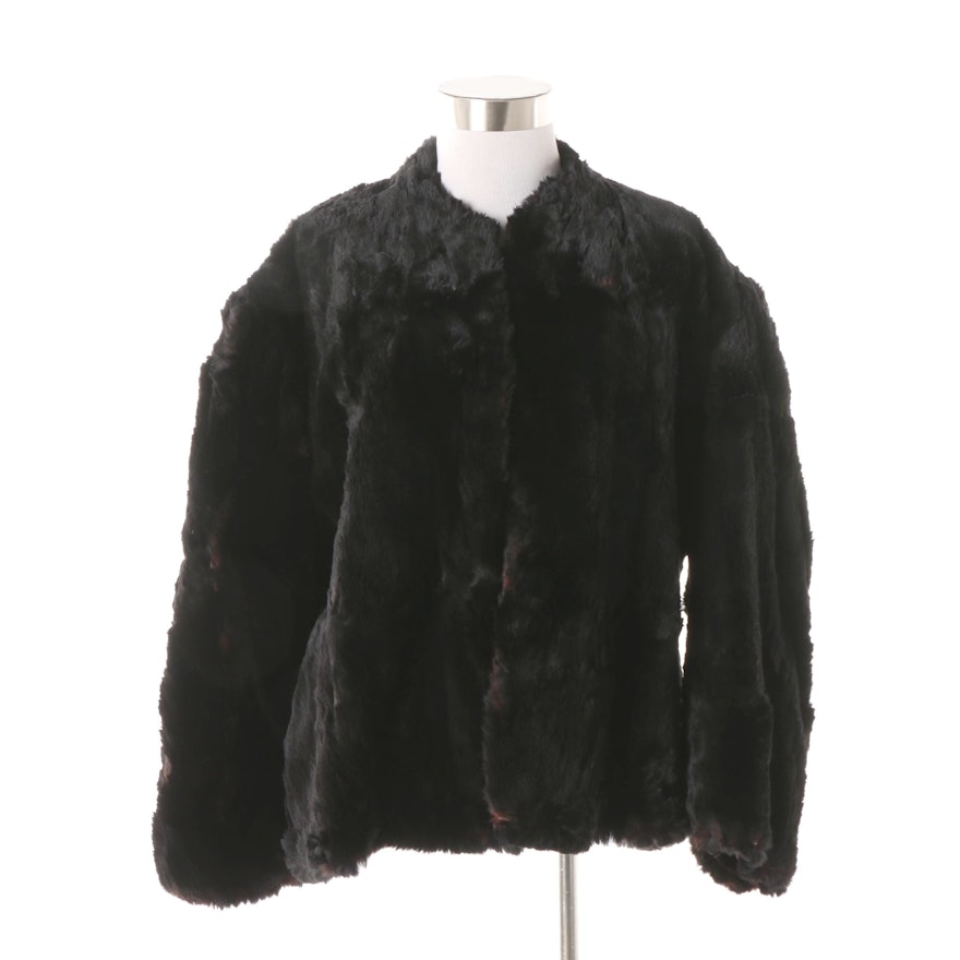 Vintage Dyed Black Sheared Beaver Fur Coat