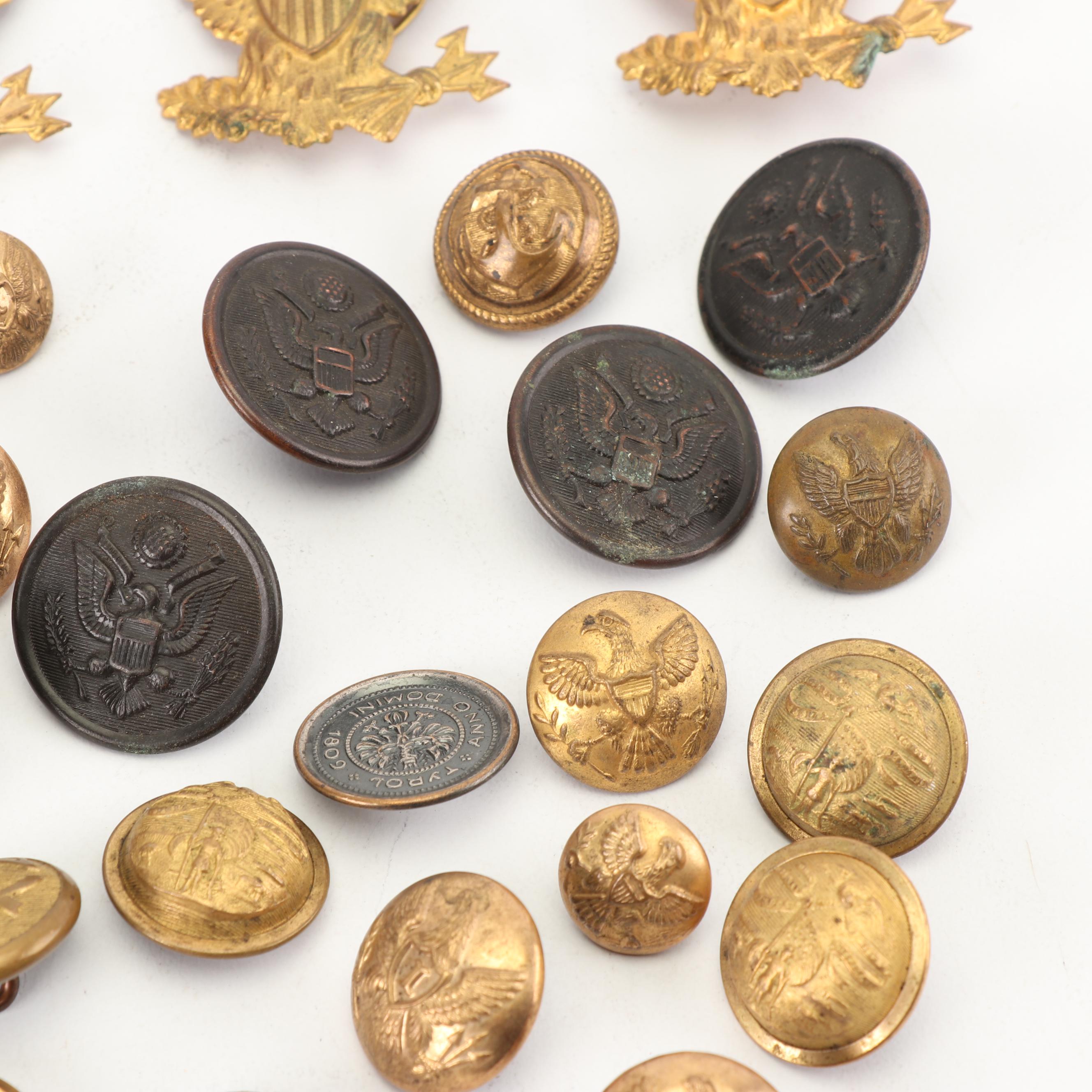 Archive of the Garner Family of Iowa, Civil War and Other Military Brass Buttons