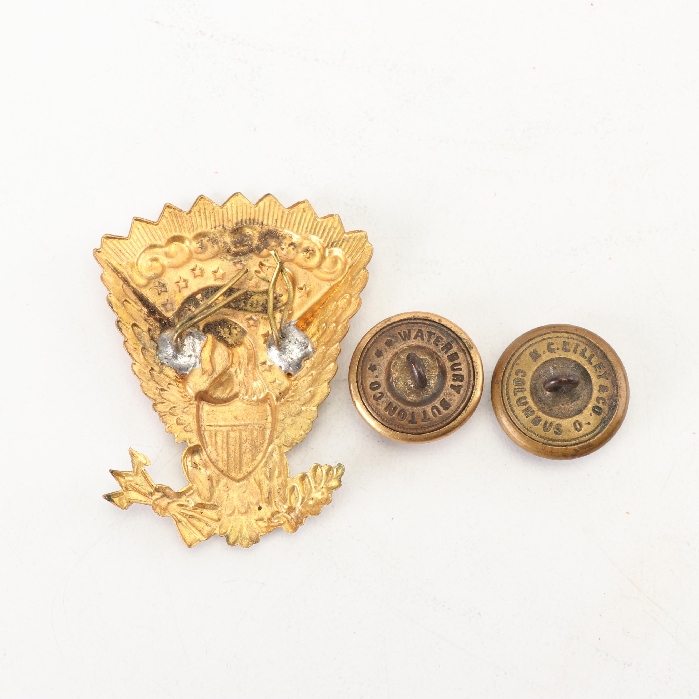 Archive of the Garner Family of Iowa, Civil War and Other Military Brass Buttons
