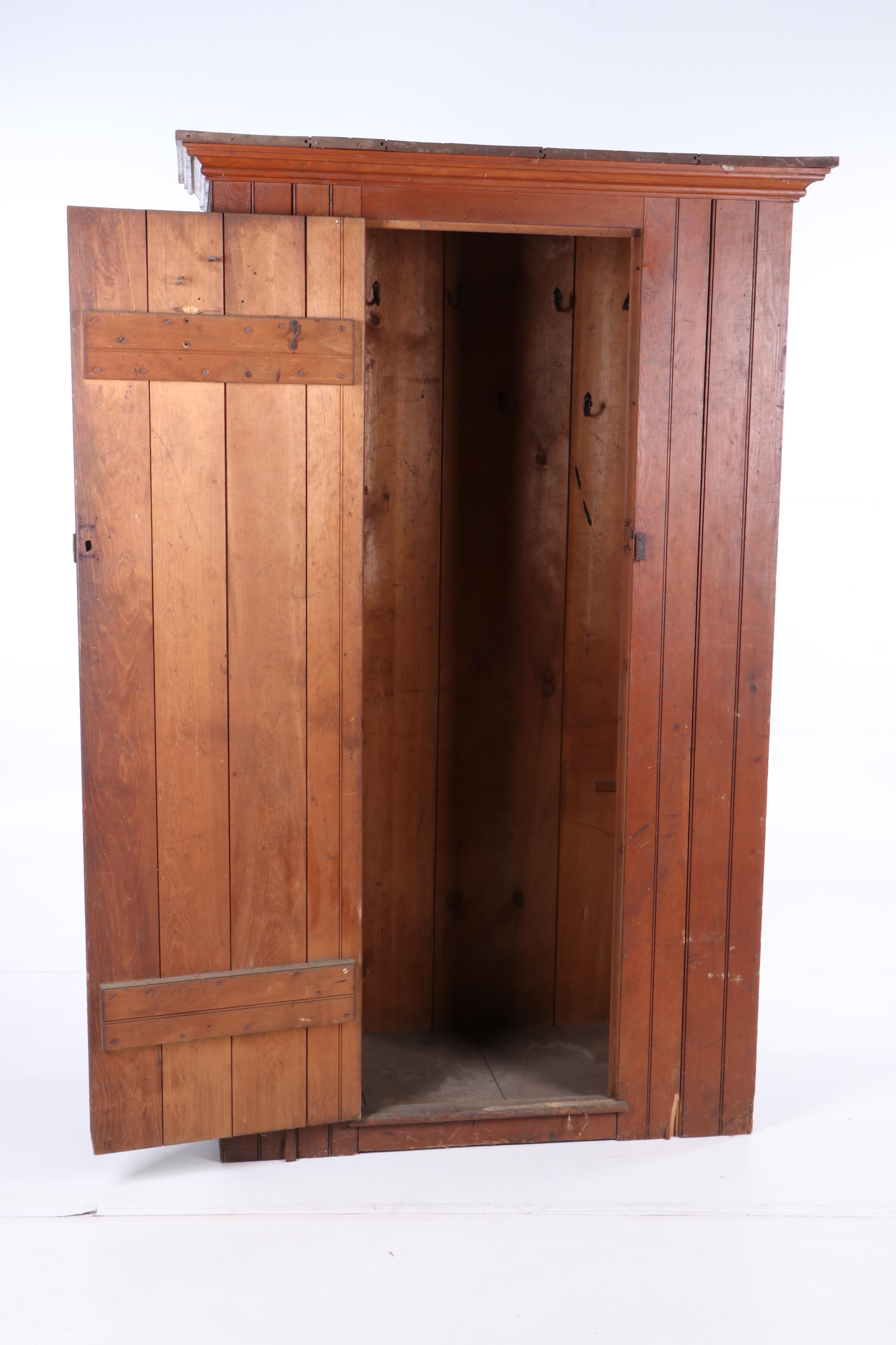 Cedar Storage Cabinet with Interior Hooks, Early 19th Century