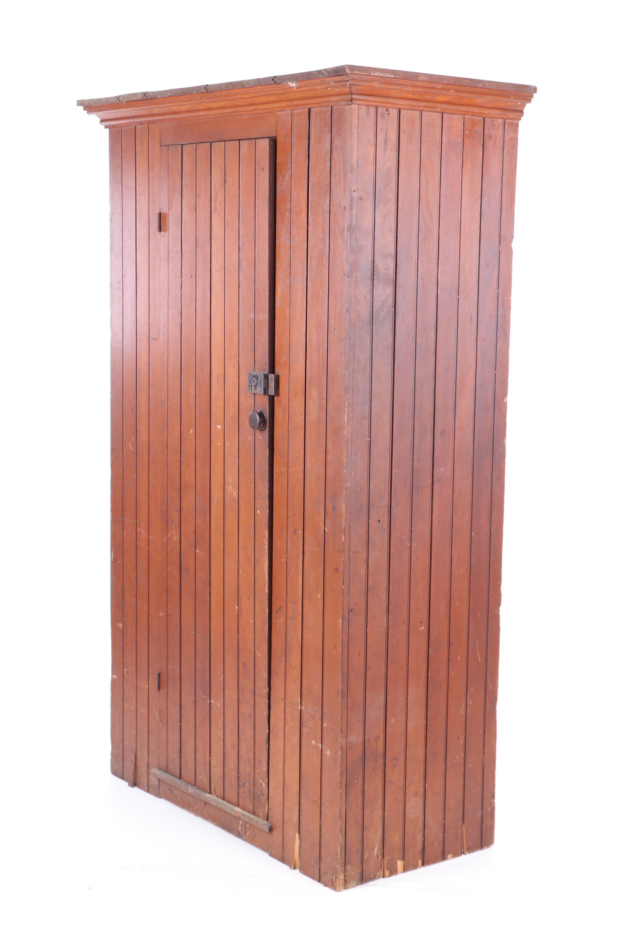 Cedar Storage Cabinet with Interior Hooks, Early 19th Century