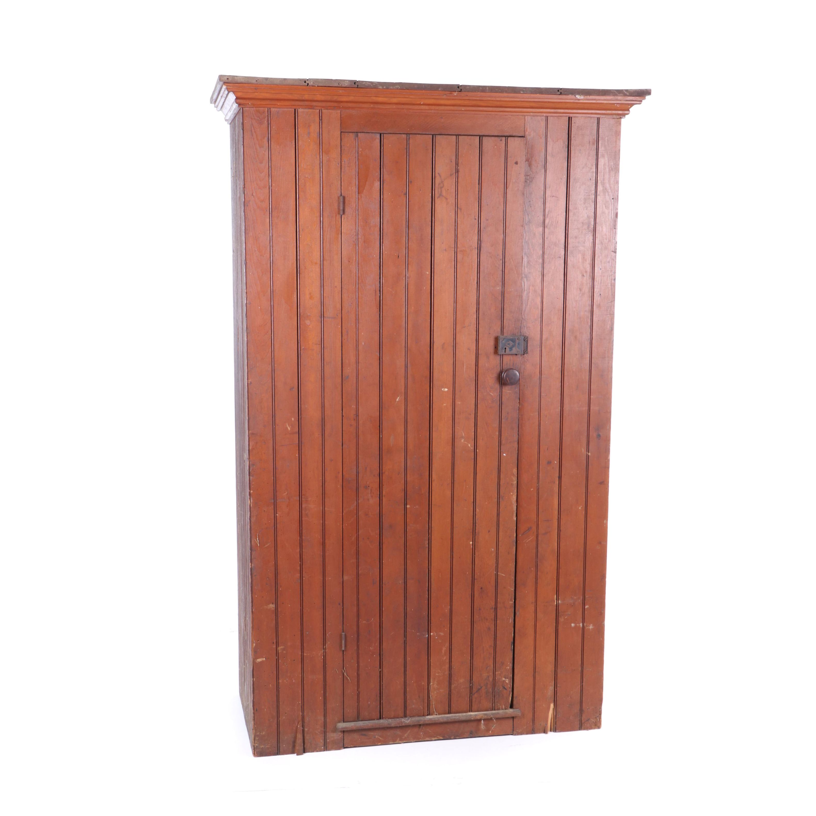 Cedar Storage Cabinet with Interior Hooks, Early 19th Century