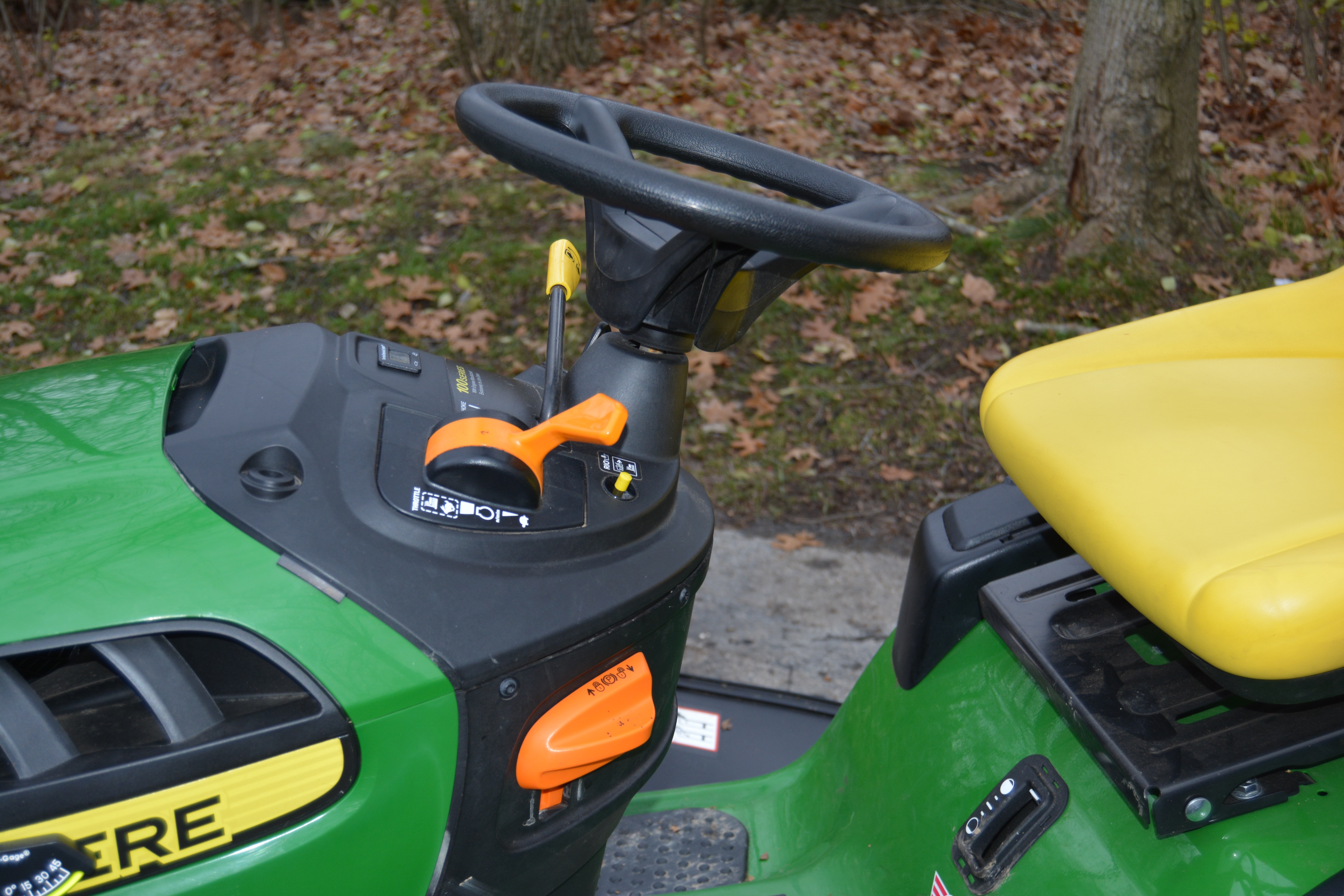 John Deere D125 "100 Series" V-Twin Engine Riding Mower with Accessories