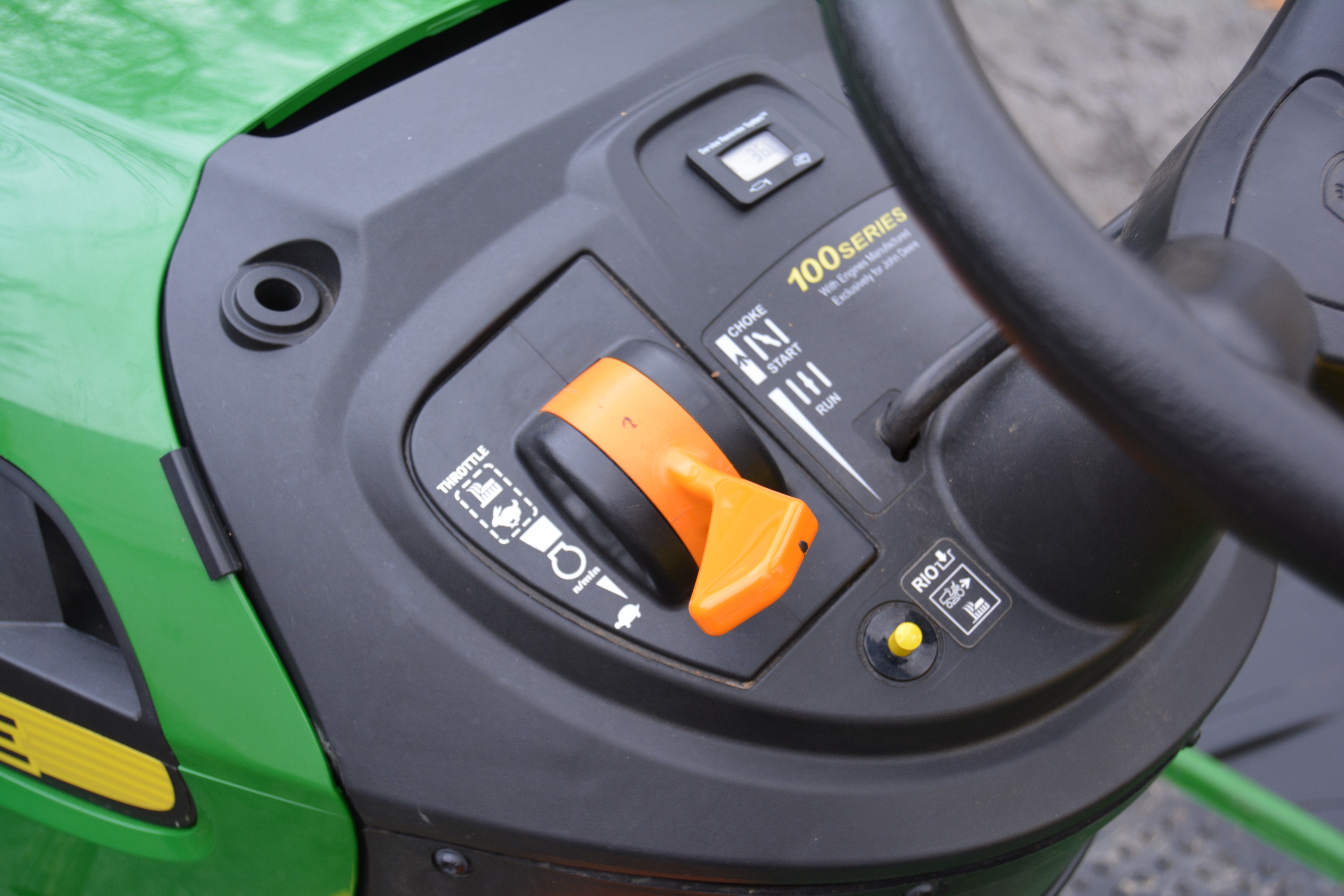 John Deere D125 "100 Series" V-Twin Engine Riding Mower with Accessories