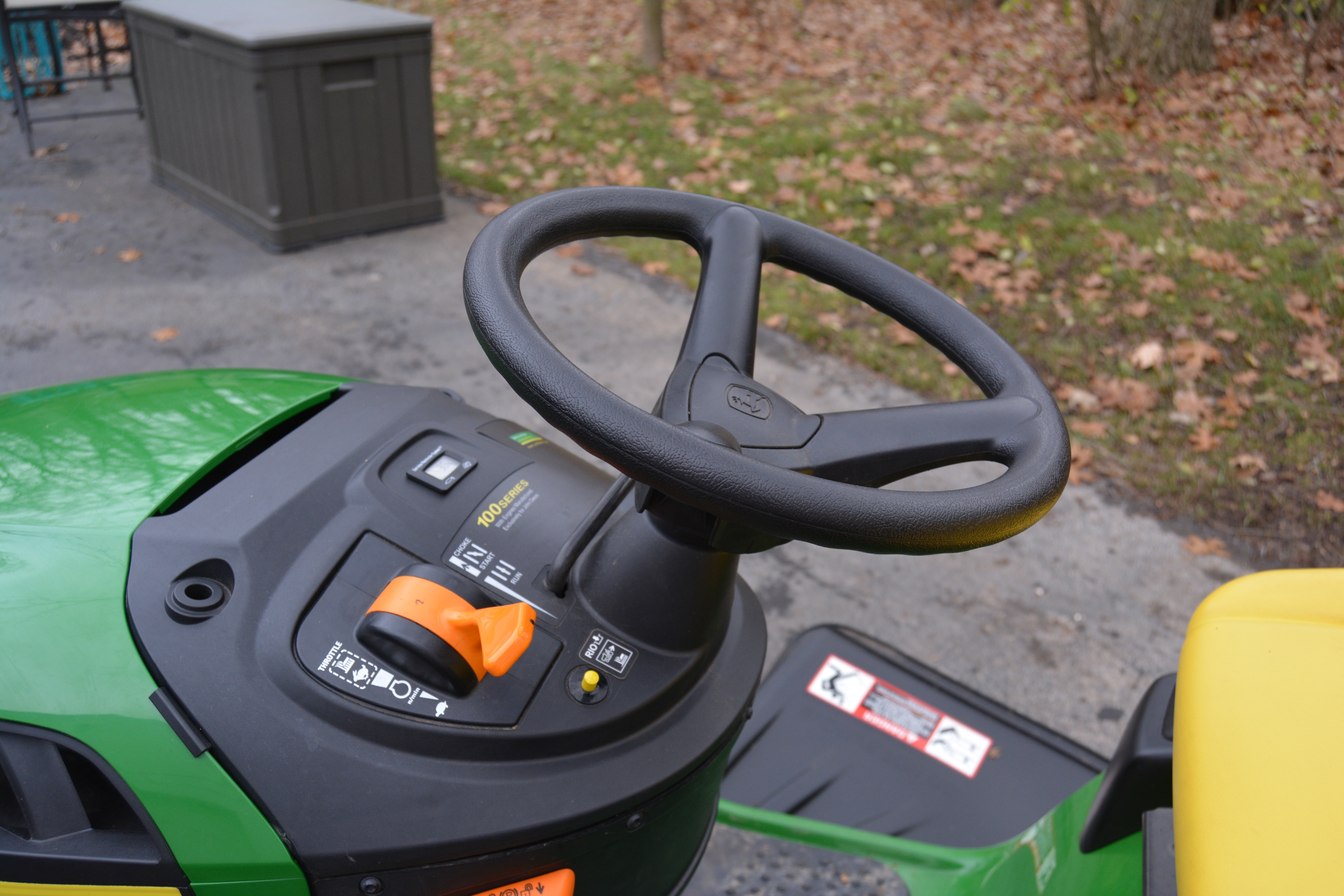John Deere D125 "100 Series" V-Twin Engine Riding Mower with Accessories