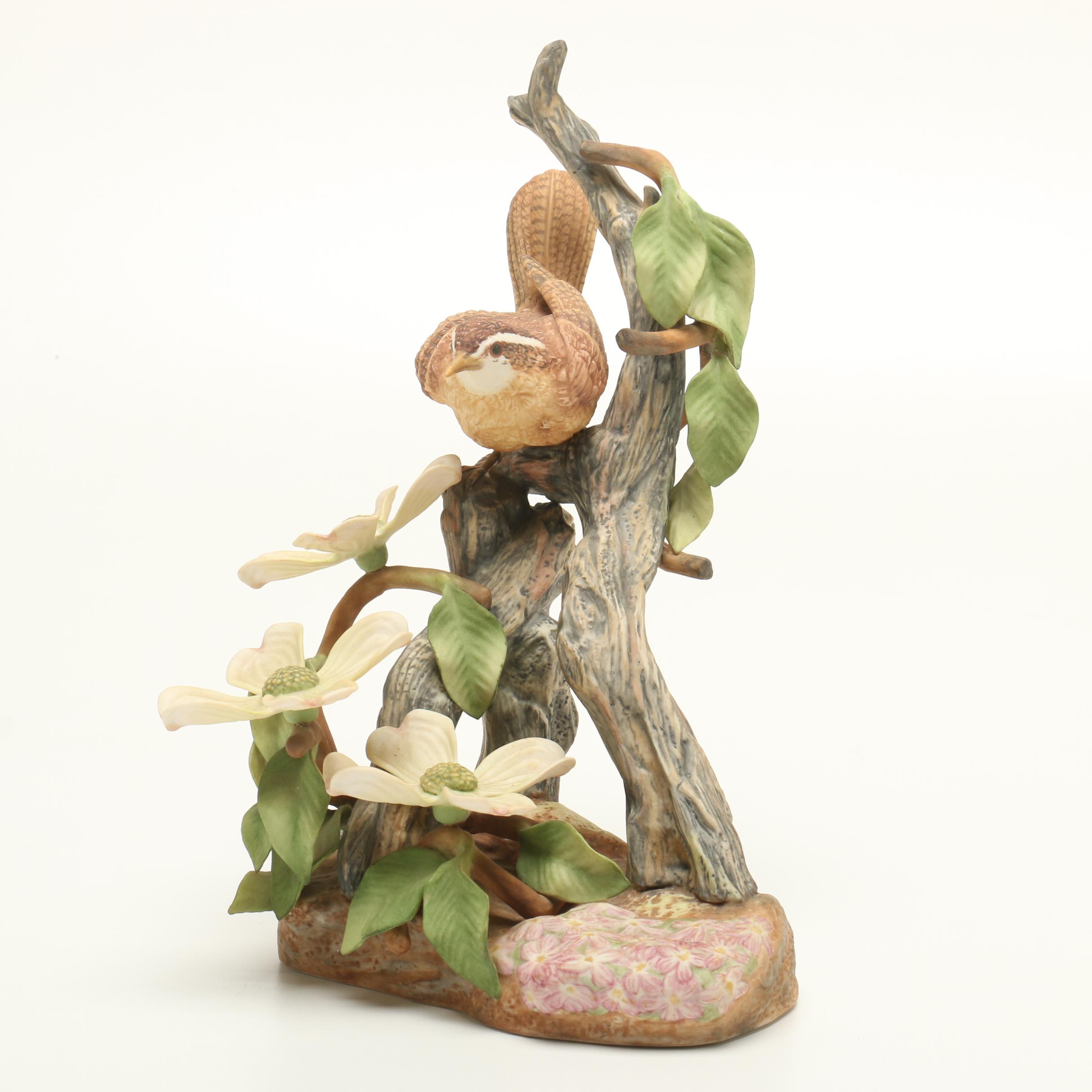 Irving C. Burgues "Carolina Wren with Dogwood"