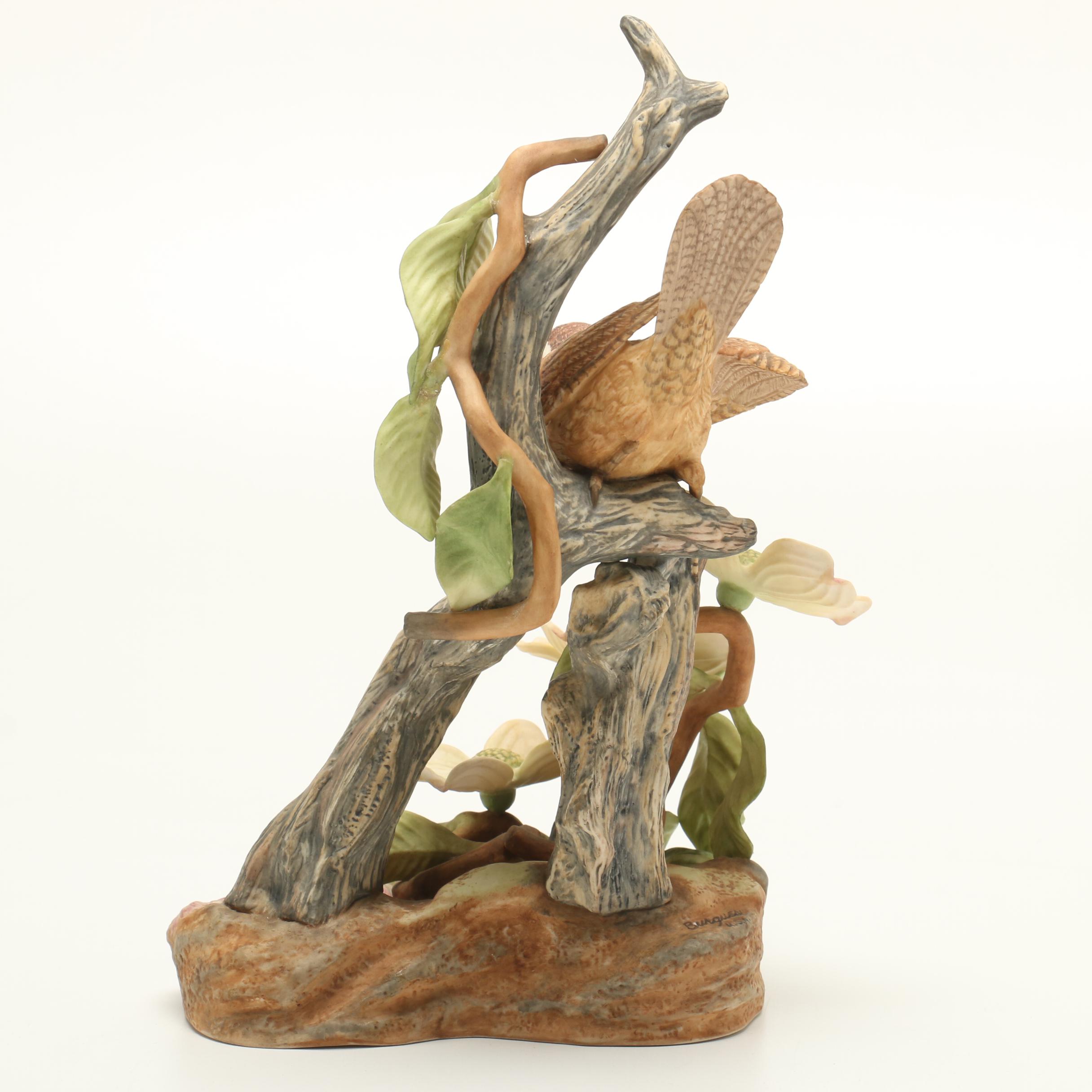 Irving C. Burgues "Carolina Wren with Dogwood"