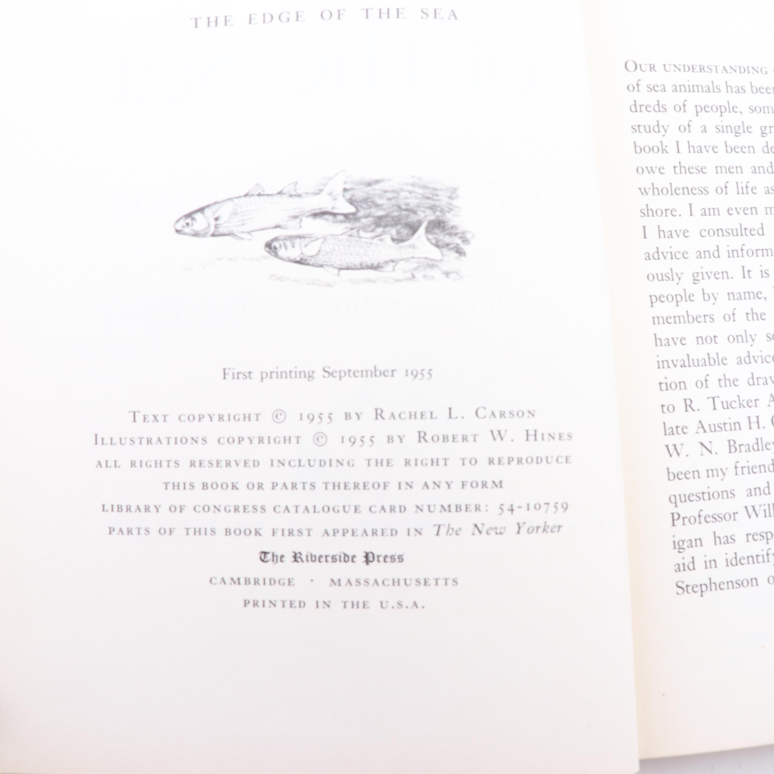 Rachel Carson Books including First Printing "The Edge of the Sea"