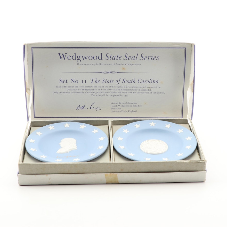 Wedgwood Jasperware "The State of South Carolina" "State Seal Series" Dishes