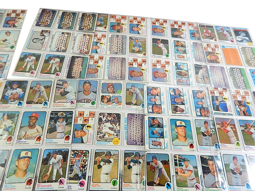 1973 Topps Baseball Card Collection in 9-Pocket Sleeves