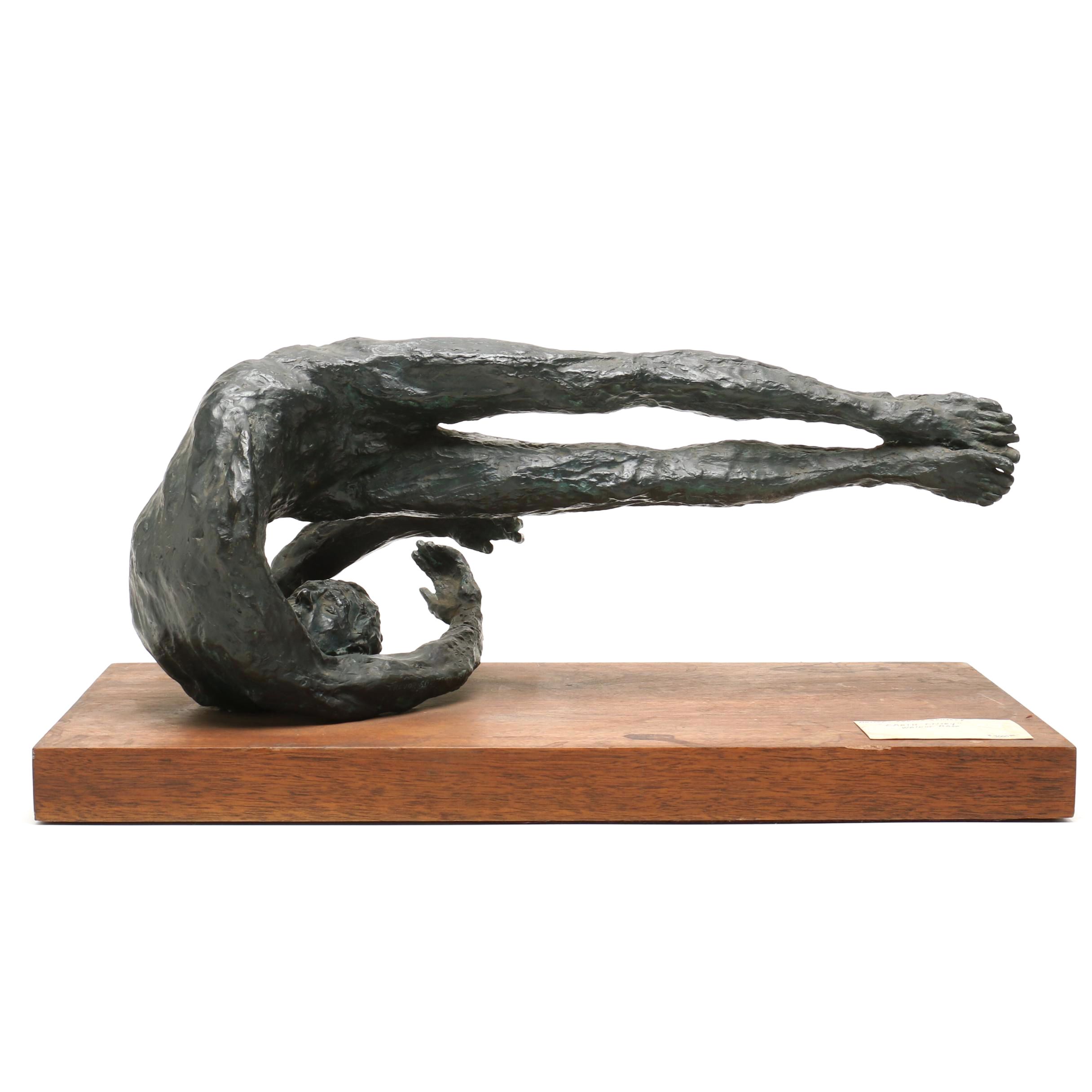 Trevor Southey Bronze and Walnut Sculpture "Earth Entry"