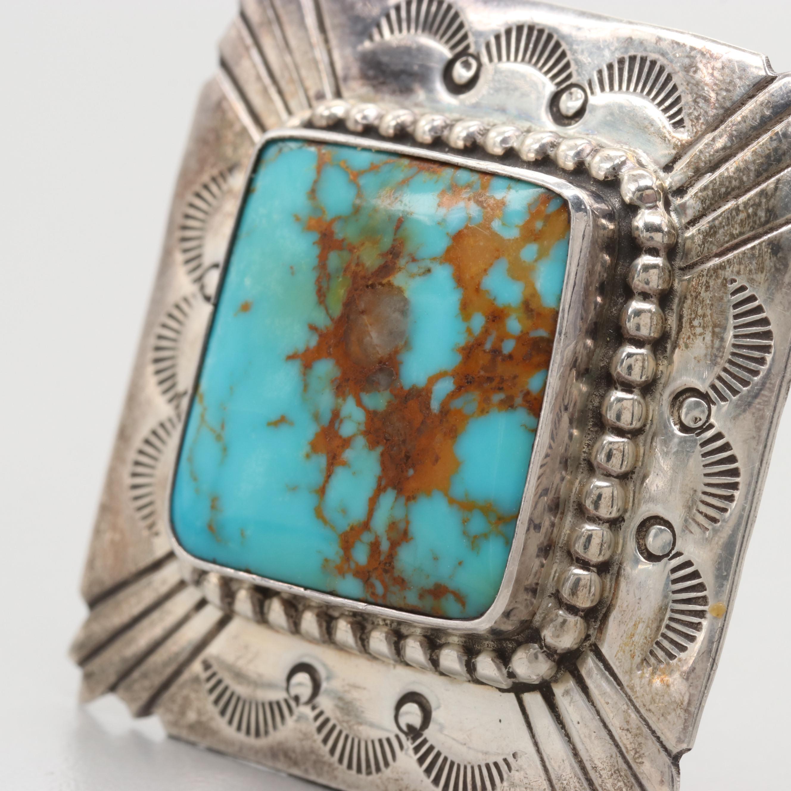 Michael Nez Navajo Diné Sterling Silver Turquoise Earrings