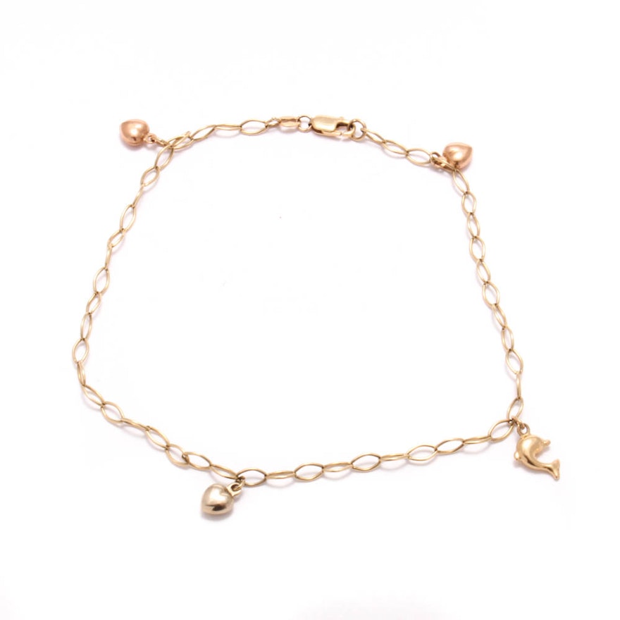 14K Yellow Gold Charm Bracelet