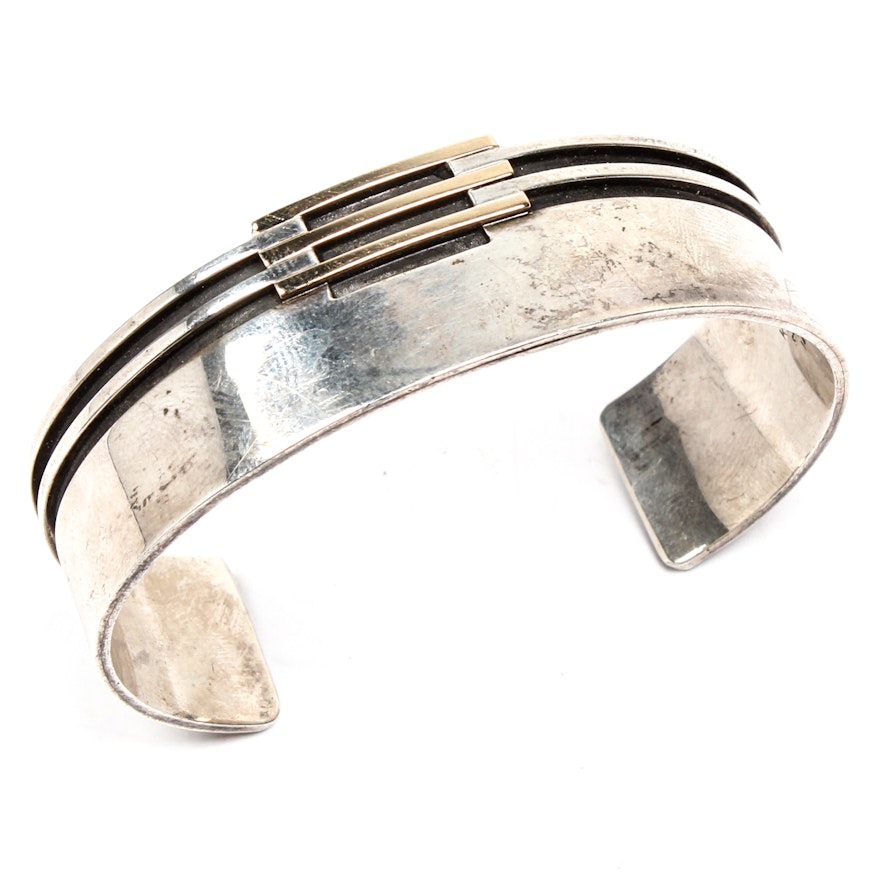 Klassen Sterling Silver and 14K Yellow Gold Bracelet