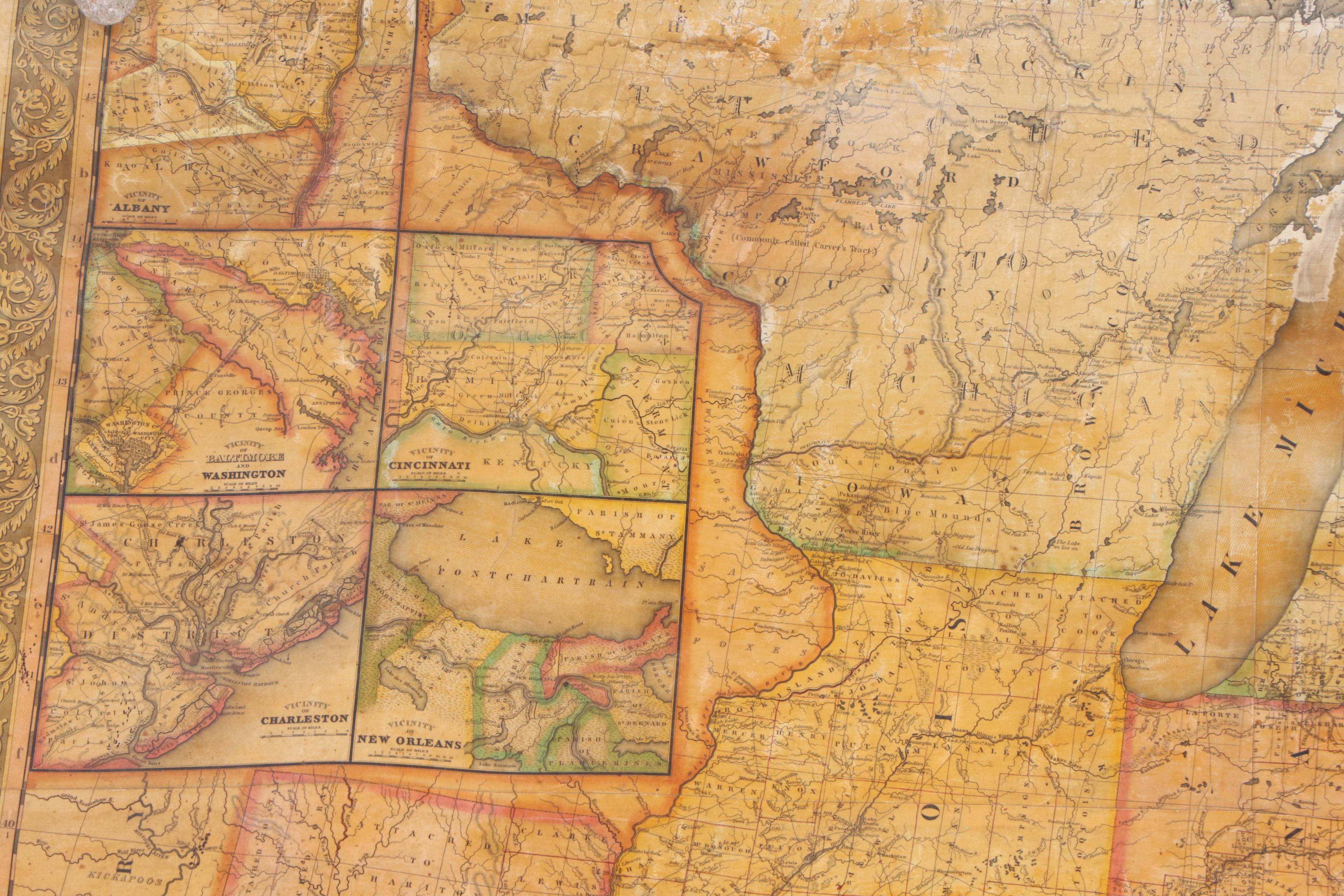 1834 Pull-Down Wall Map of the United States