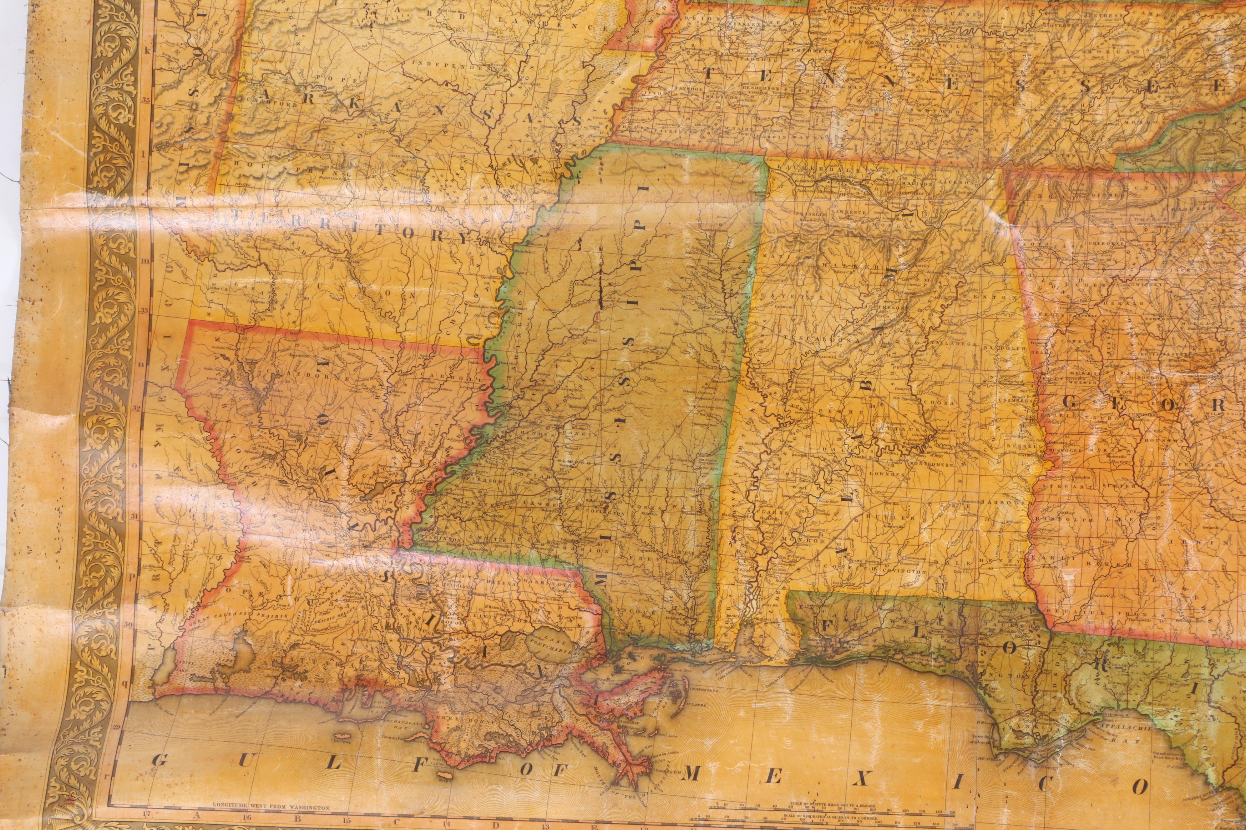 1834 Pull-Down Wall Map of the United States