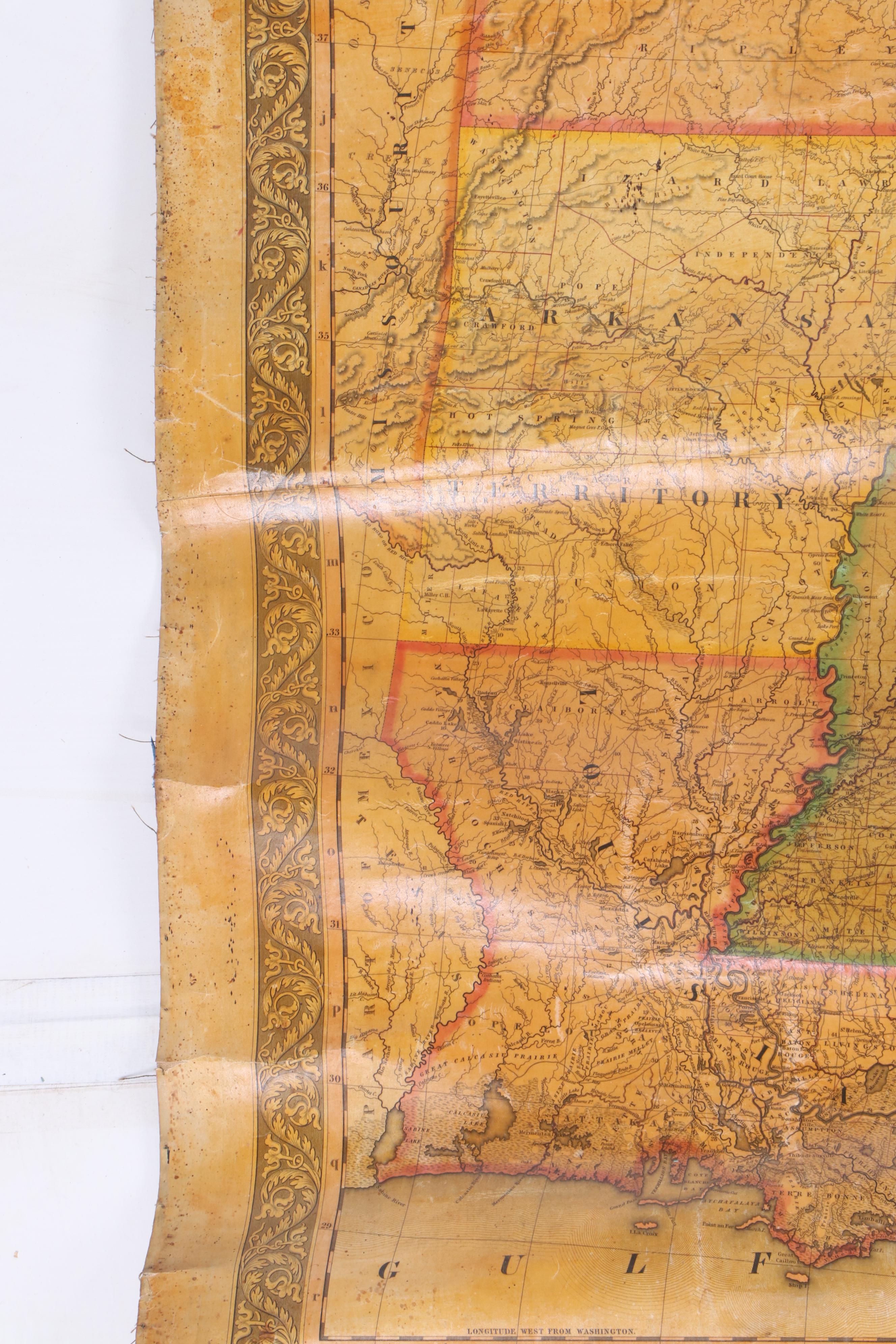 1834 Pull-Down Wall Map of the United States