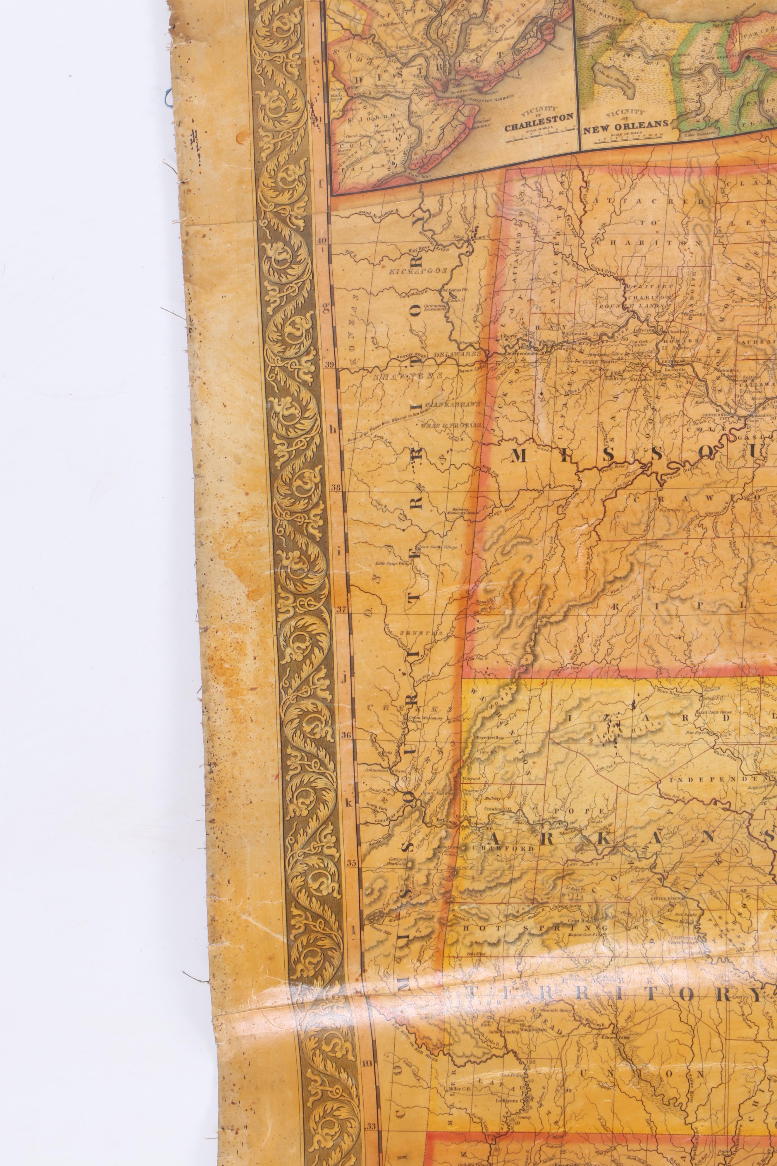 1834 Pull-Down Wall Map of the United States