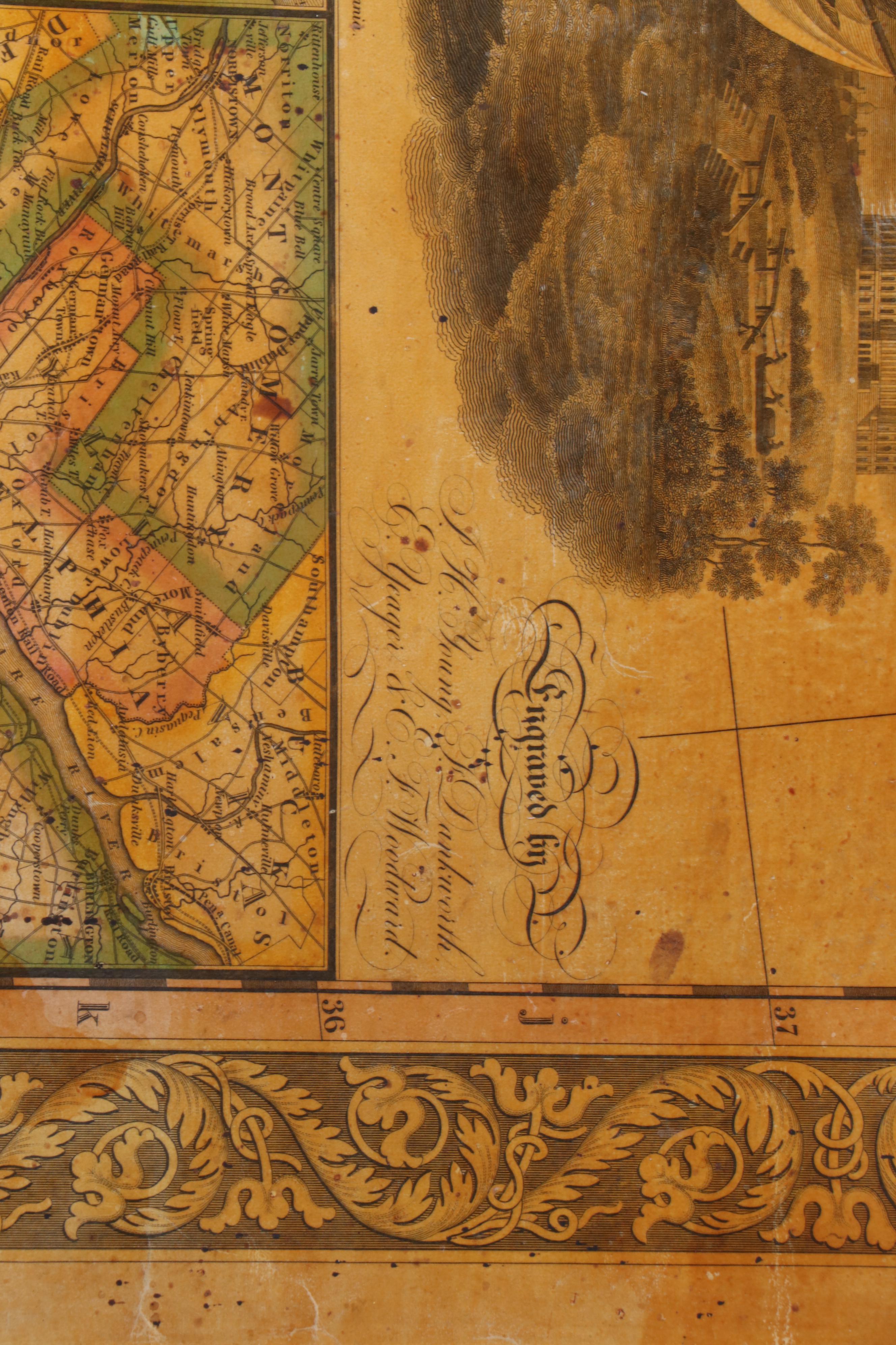 1834 Pull-Down Wall Map of the United States