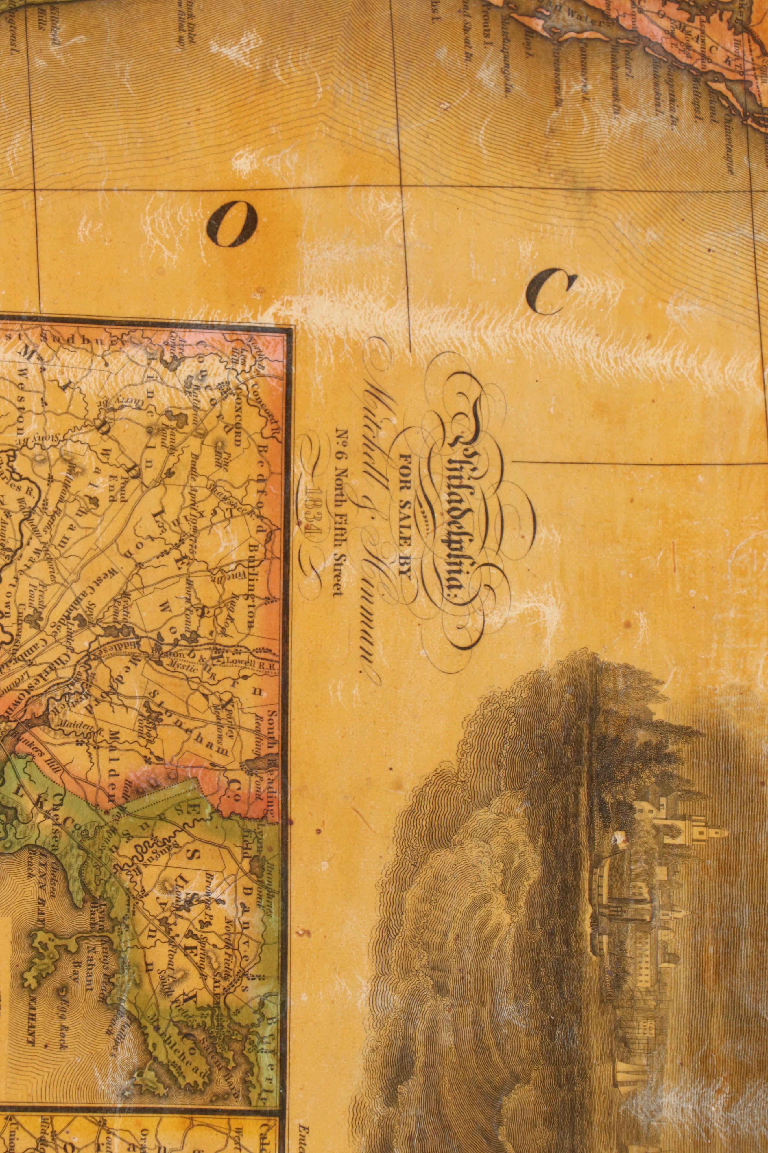 1834 Pull-Down Wall Map of the United States