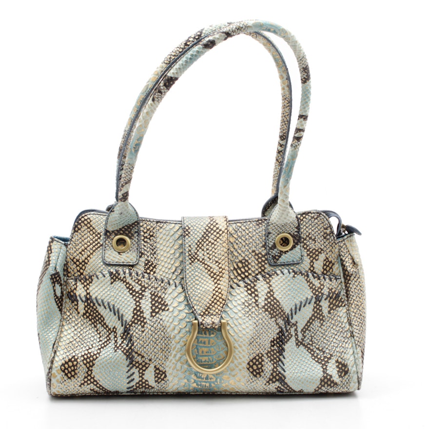 Charlie Lapson Snakeskin Print Handbag