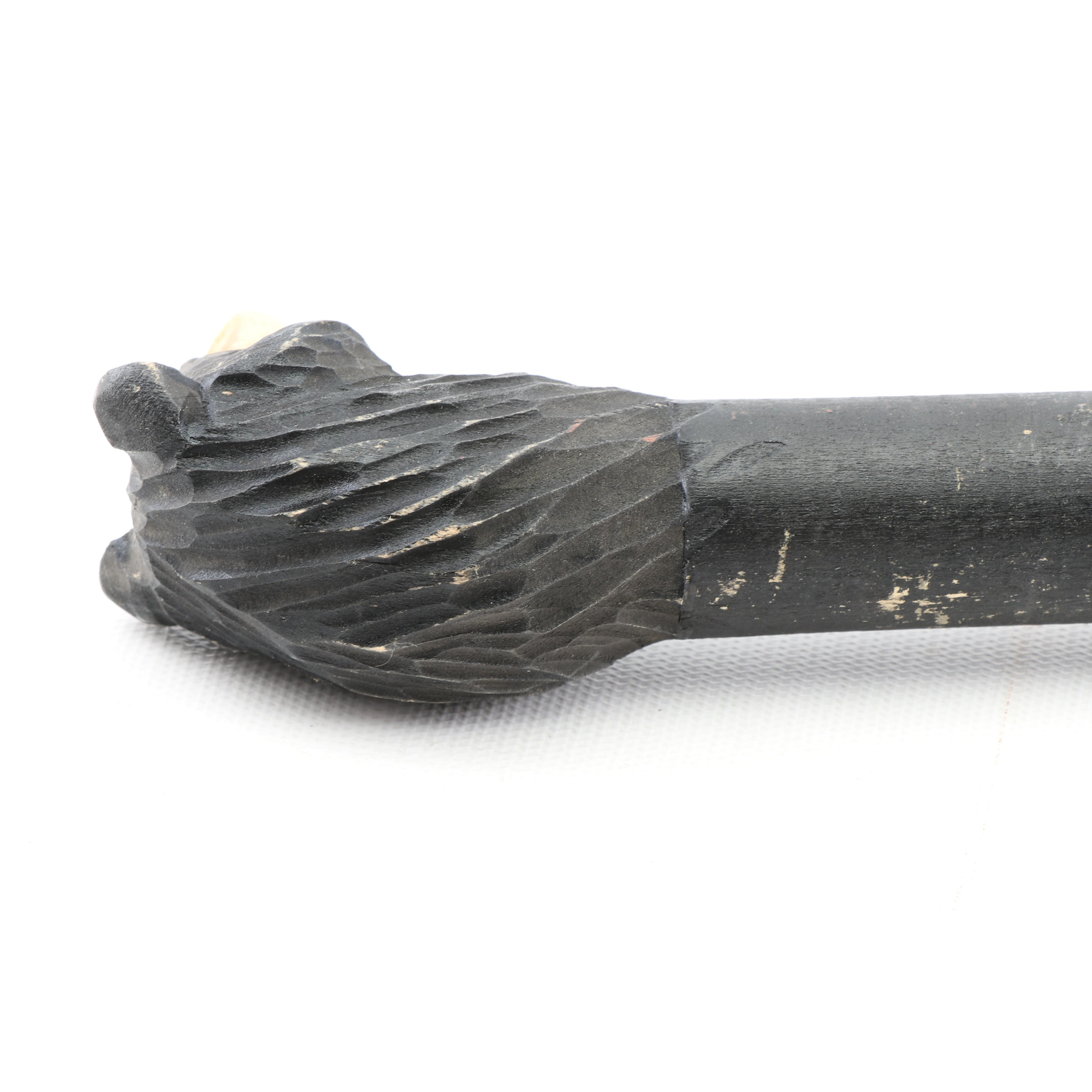 Hand Carved Bear Head Walking Stick