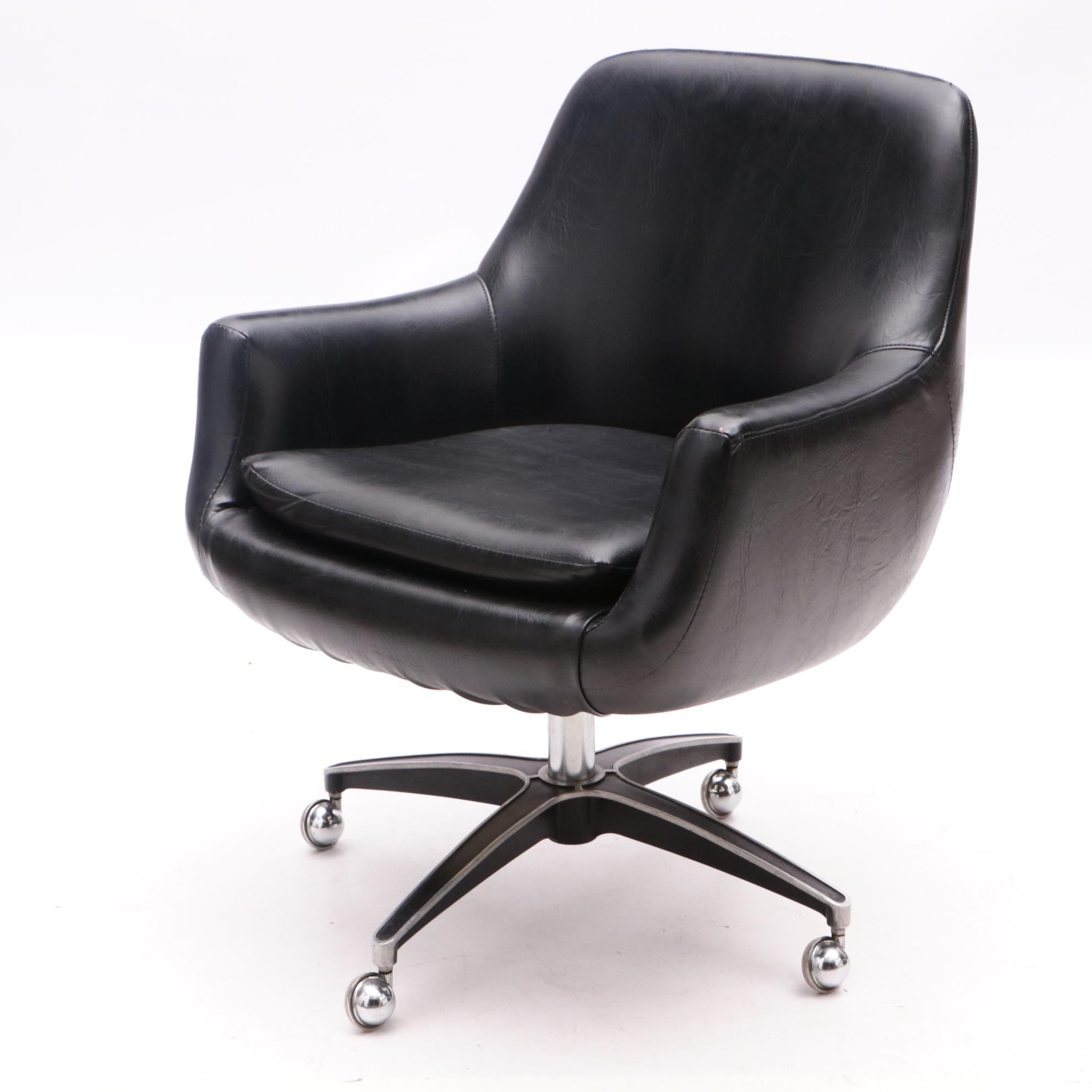 Daystrom Furniture Vintage Black Swivel Chairs