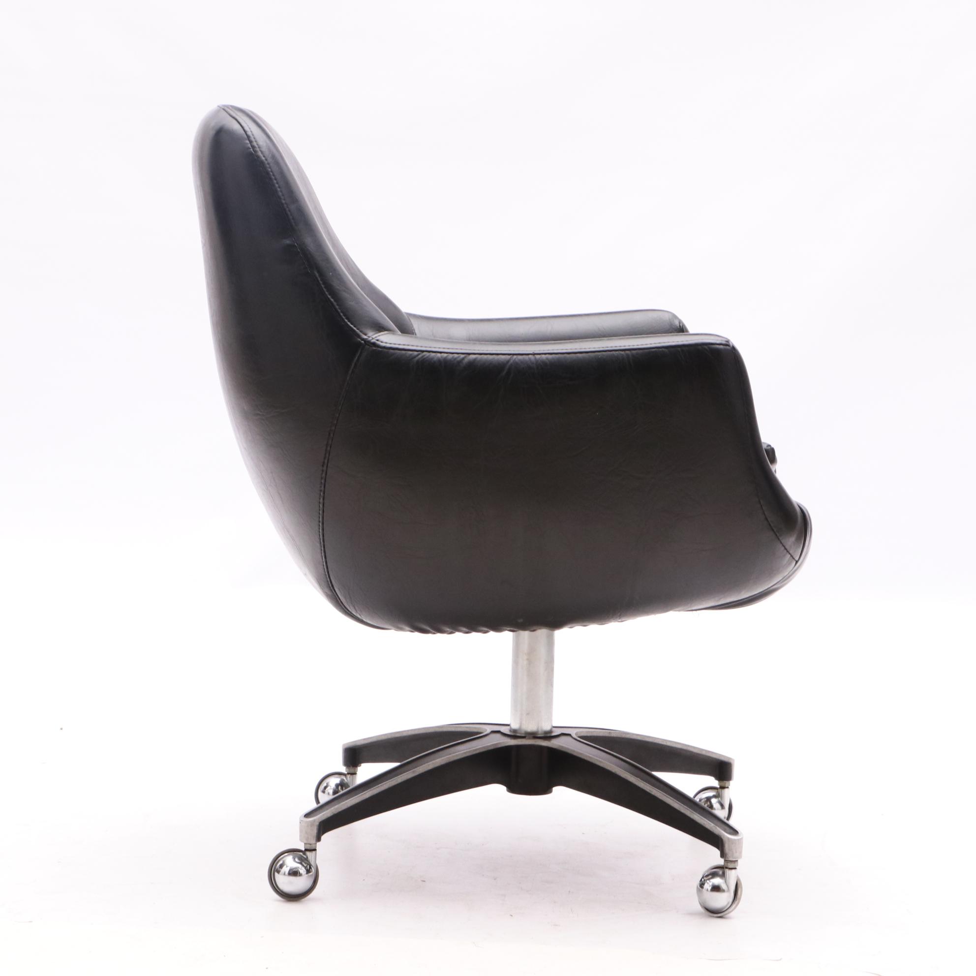 Daystrom Furniture Vintage Black Swivel Chairs