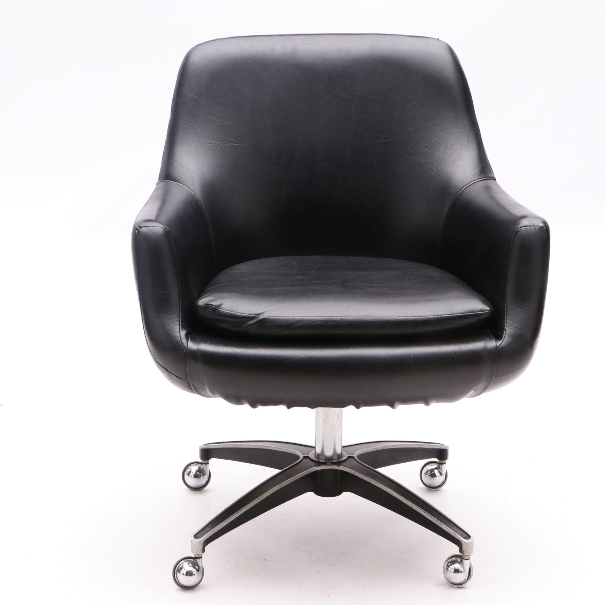 Daystrom Furniture Vintage Black Swivel Chairs
