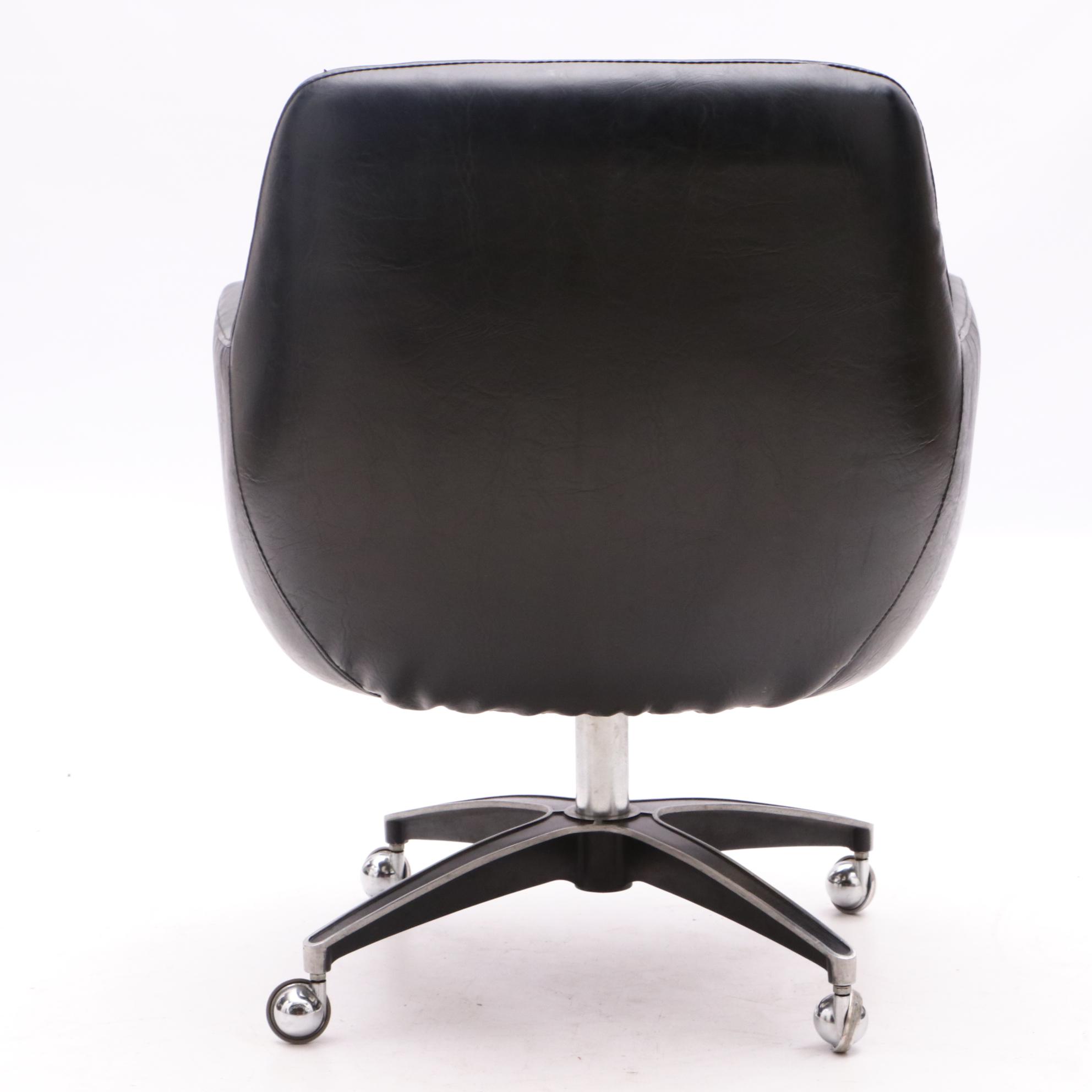 Daystrom Furniture Vintage Black Swivel Chairs