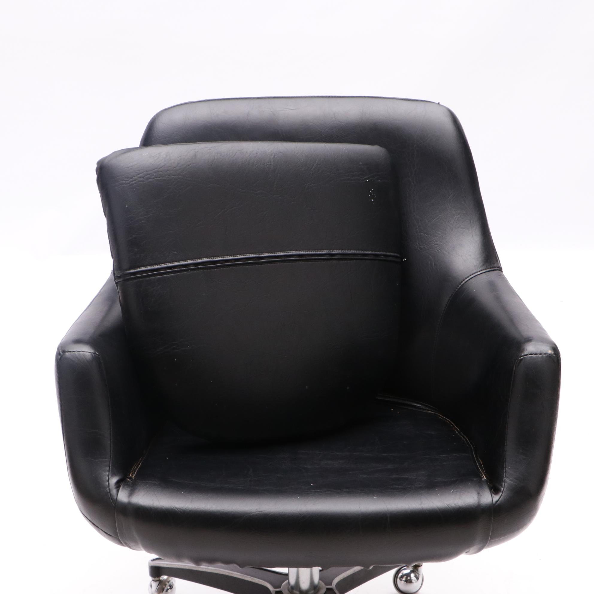 Daystrom Furniture Vintage Black Swivel Chairs
