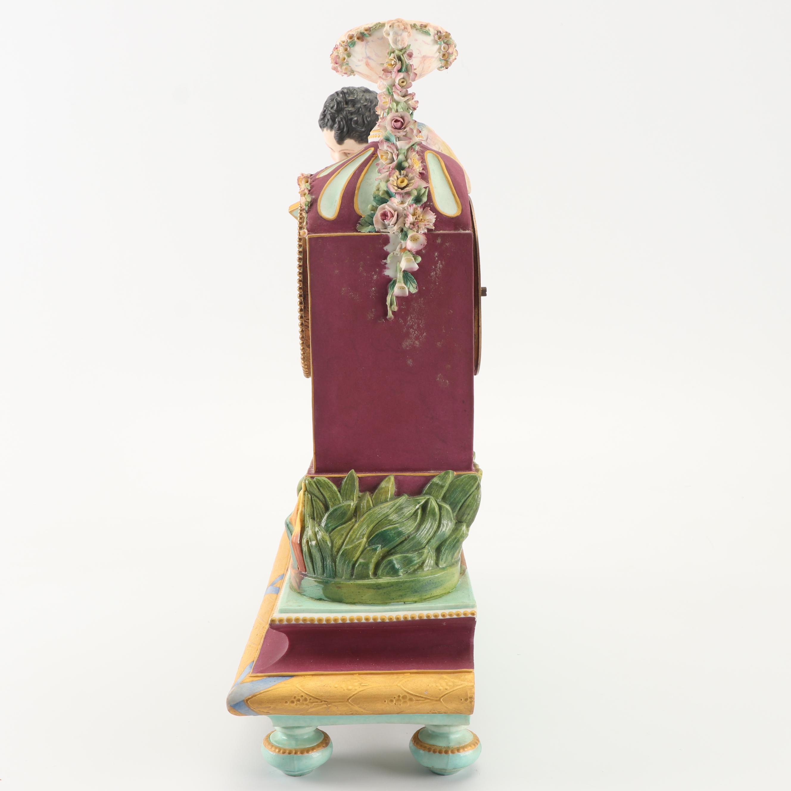 French Style Bisque Mantel Clock