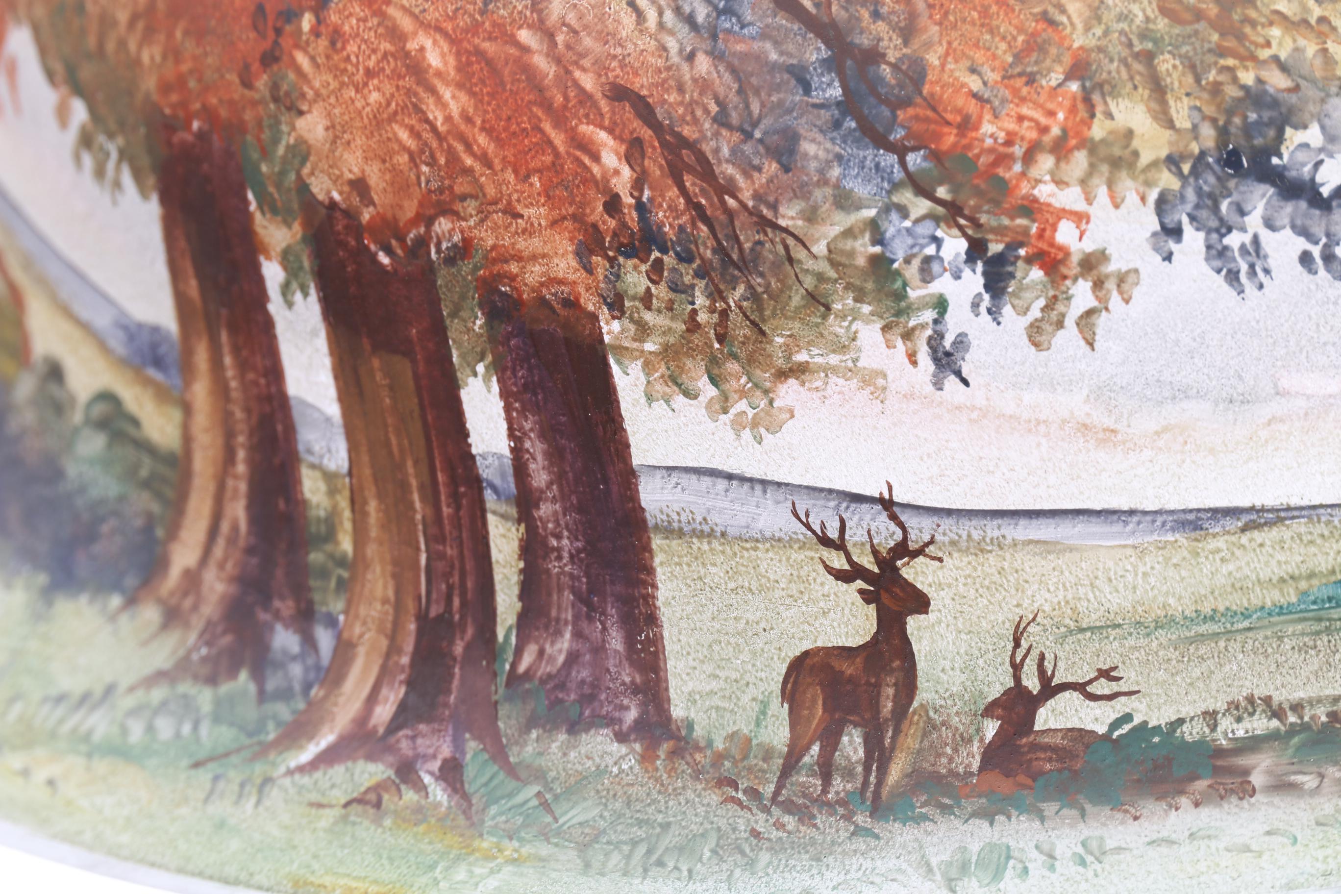 Pairpoint Lamp with Hobbyist Painted Reverse Glass Shade