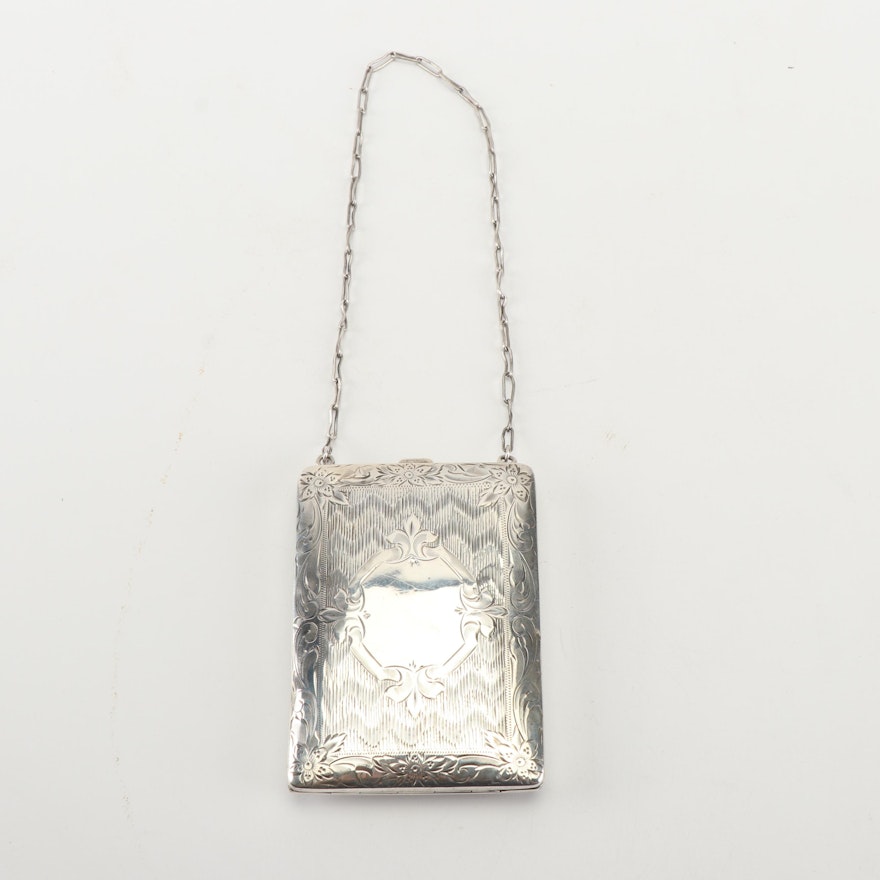 Webster Co. Sterling Silver Chatelaine Compact, Early 20th Century