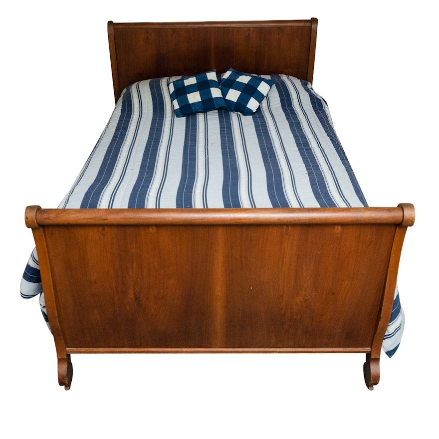 Empire Style Cherry Sleigh Bed, Full Size