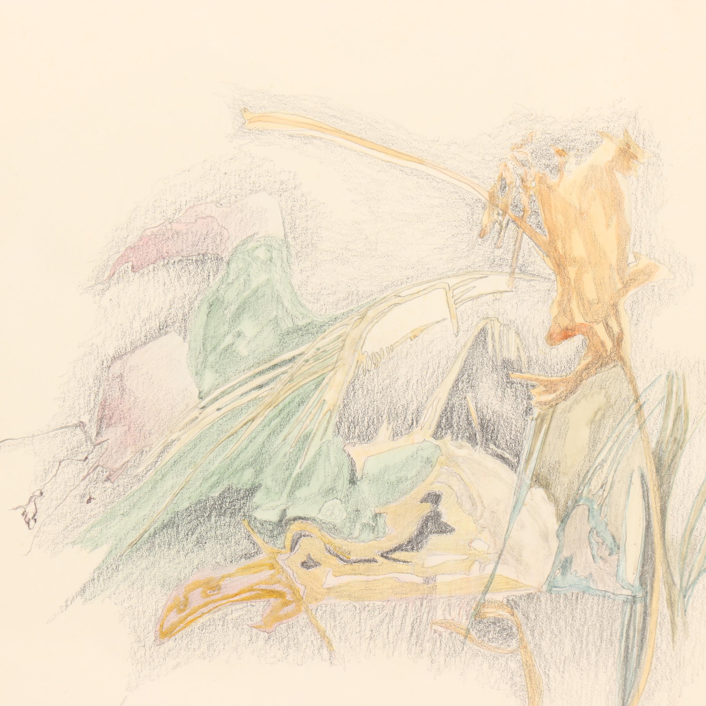 Chaim Nahor Abstract Colored Pencil Drawing