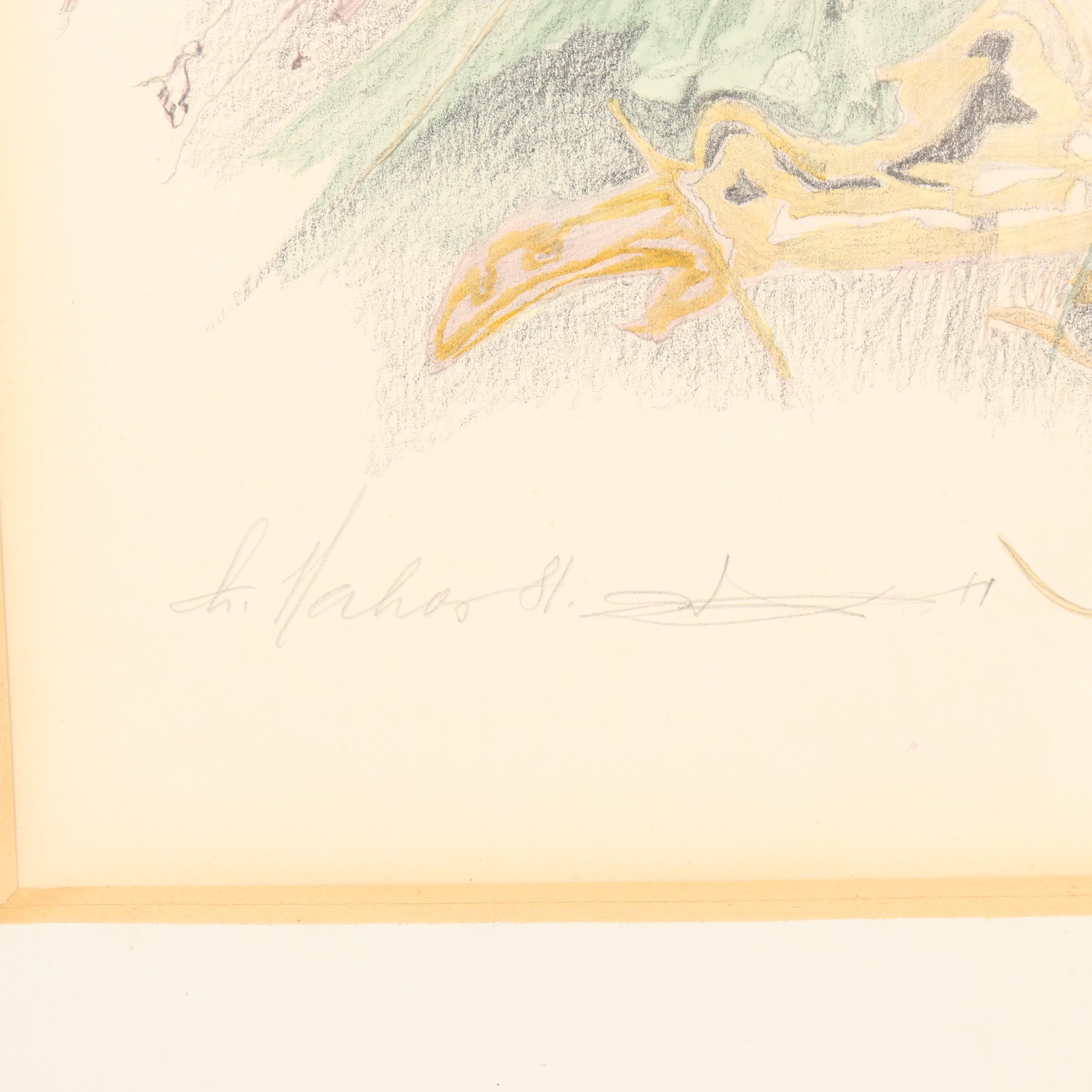 Chaim Nahor Abstract Colored Pencil Drawing