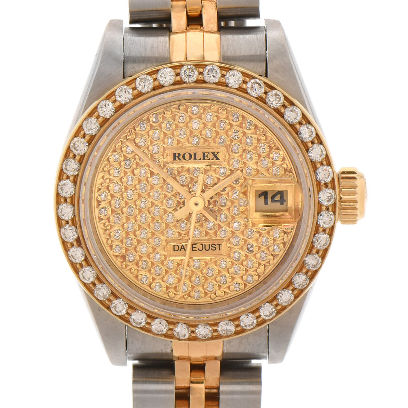Rolex Datejust 18K Yellow Gold and Stainless Steel Diamond Watch Circa 1993
