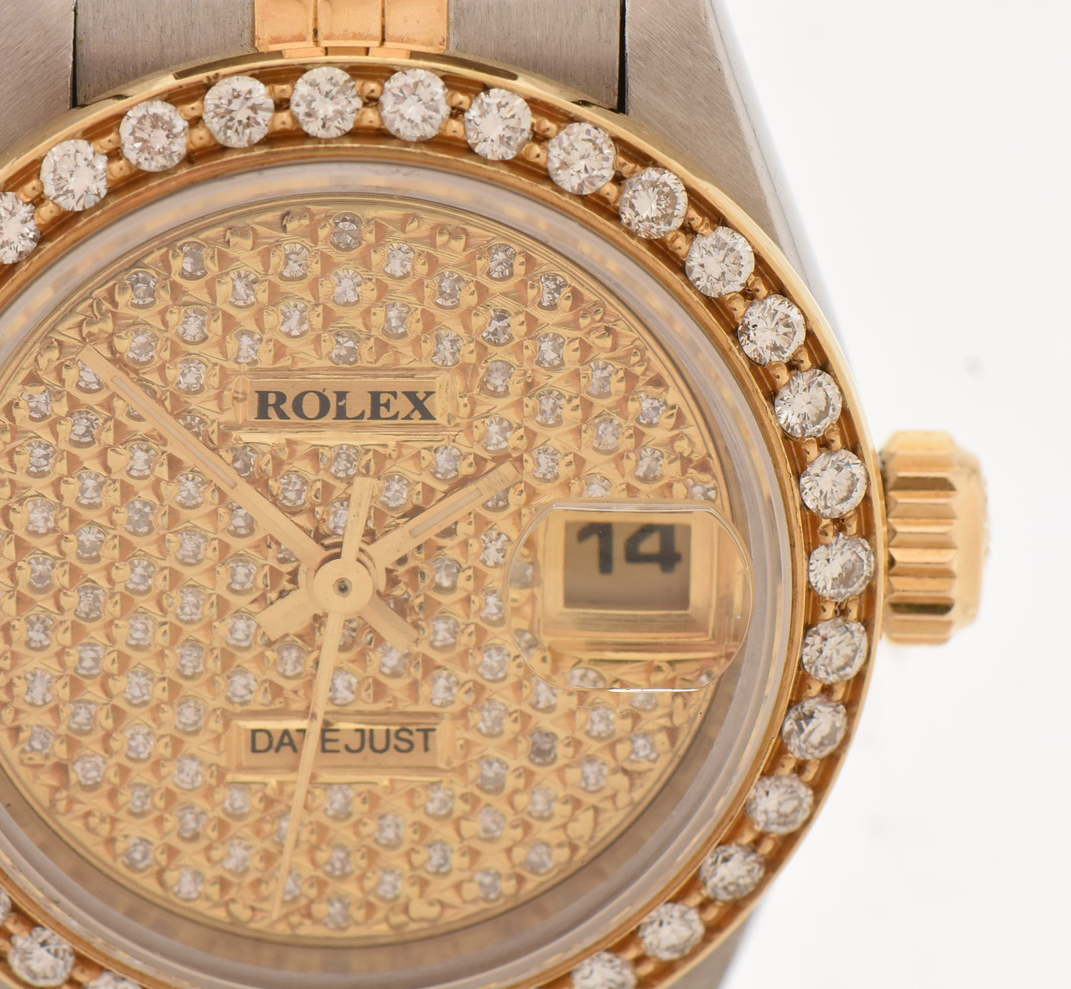 Rolex Datejust 18K Yellow Gold and Stainless Steel Diamond Watch Circa 1993