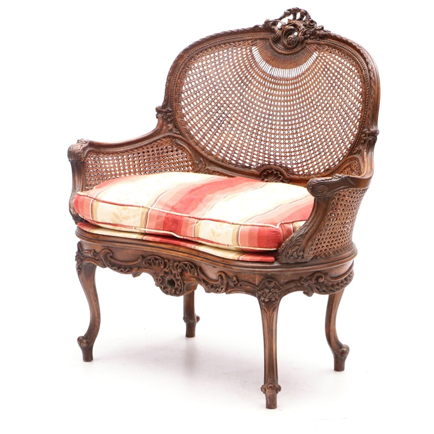 Louis XV Style Beech Settee, Circa 1910