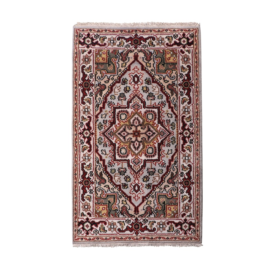 Hand-Knotted Indo-Heriz Wool Rug