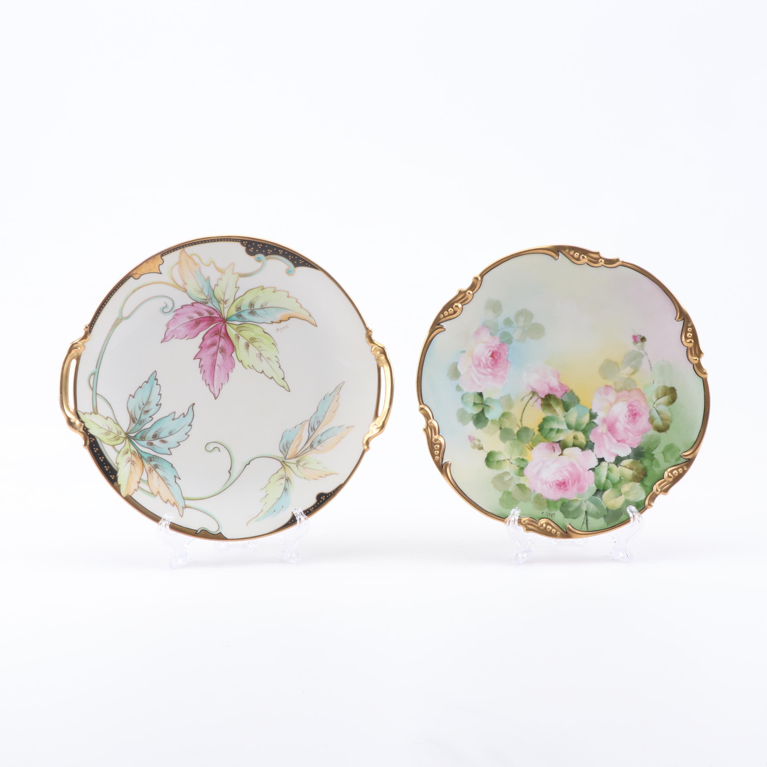 Jean Pouyat and Coiffe Limoges Porcelain Plates, Early 20th Century