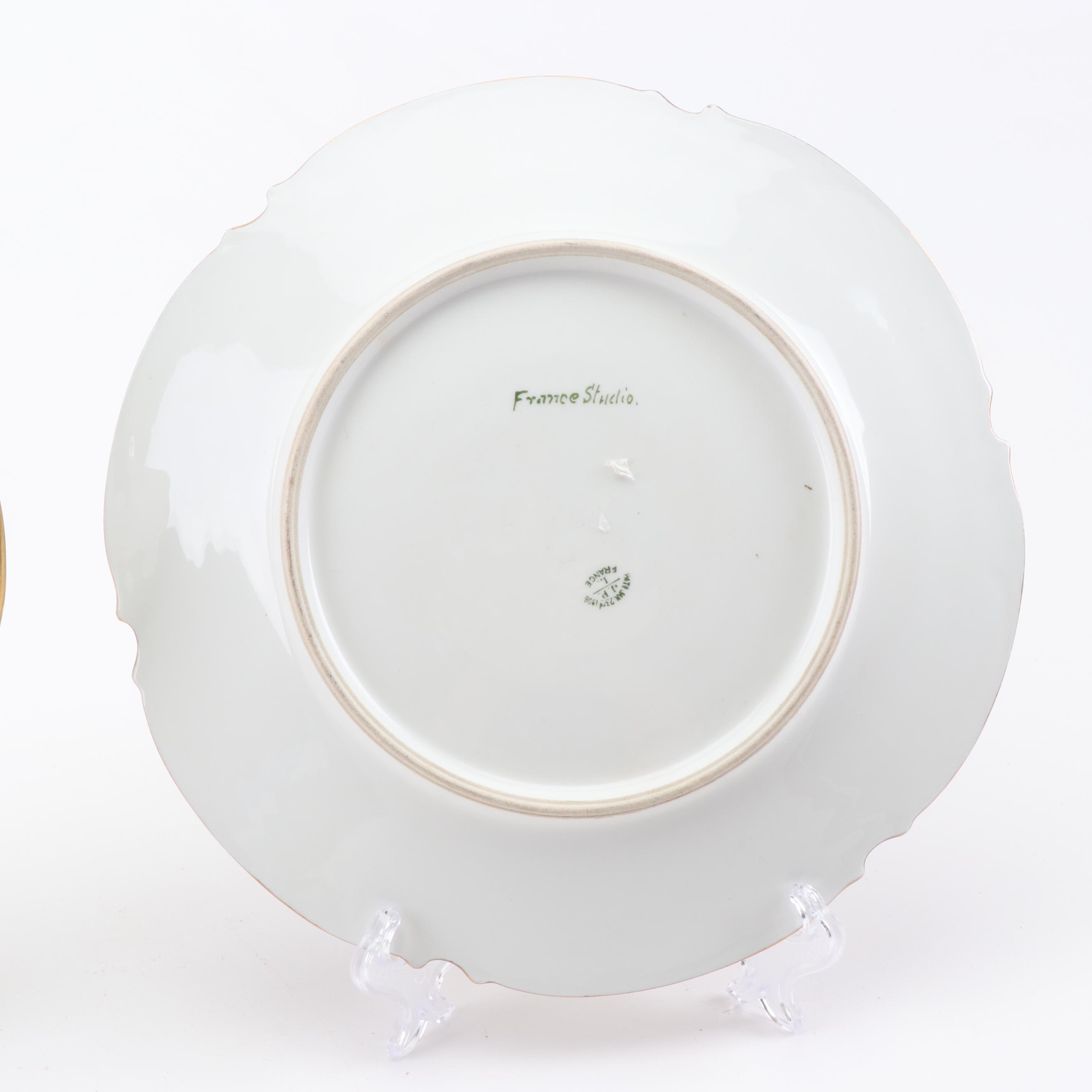 Jean Pouyat and Coiffe Limoges Porcelain Plates, Early 20th Century