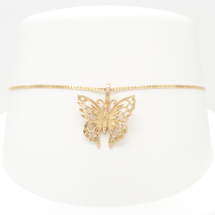 14K Yellow Gold Butterfly Bracelet