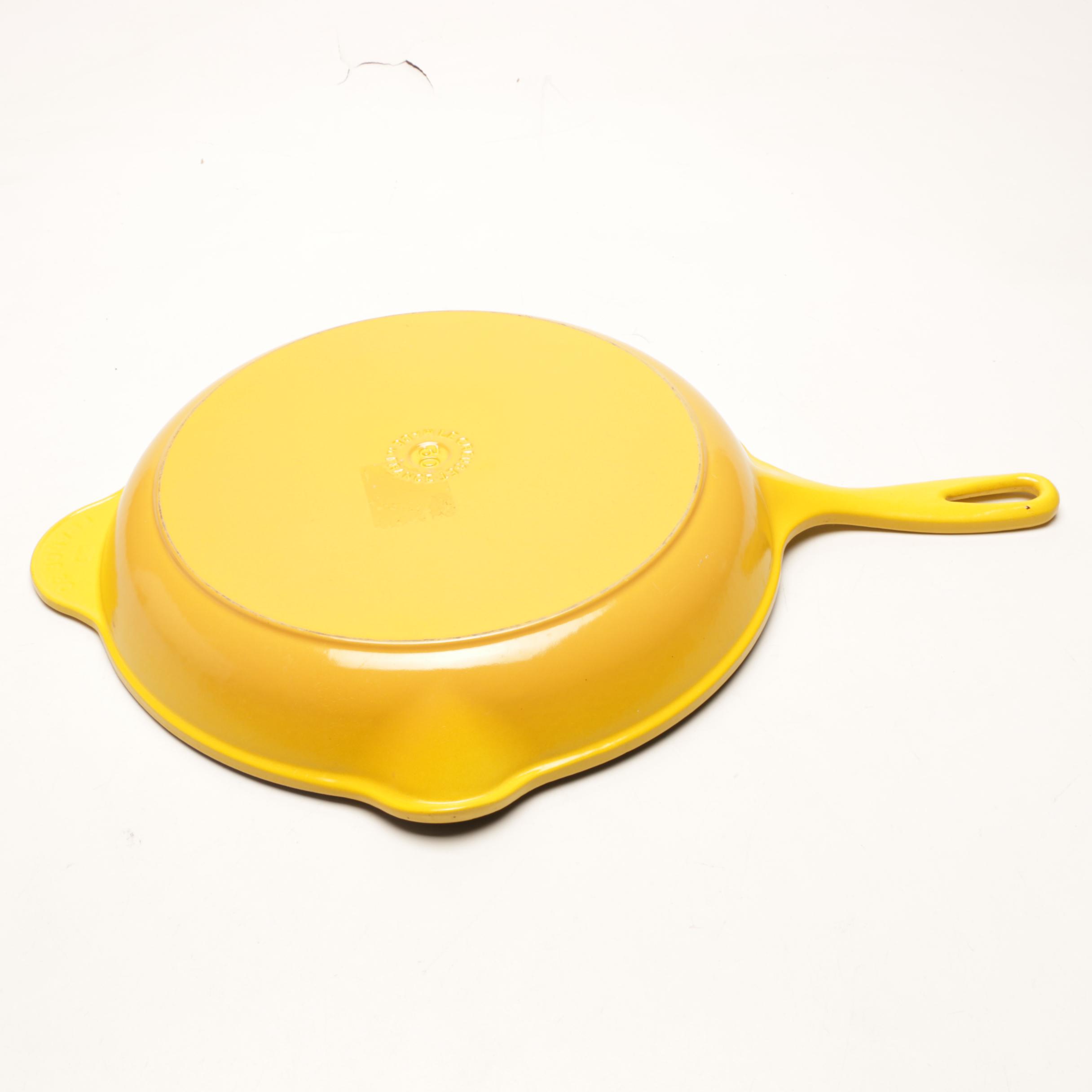 Le Creuset Yellow Enameled Cast Iron Stock Pot, Dutch Oven and Fry Pan