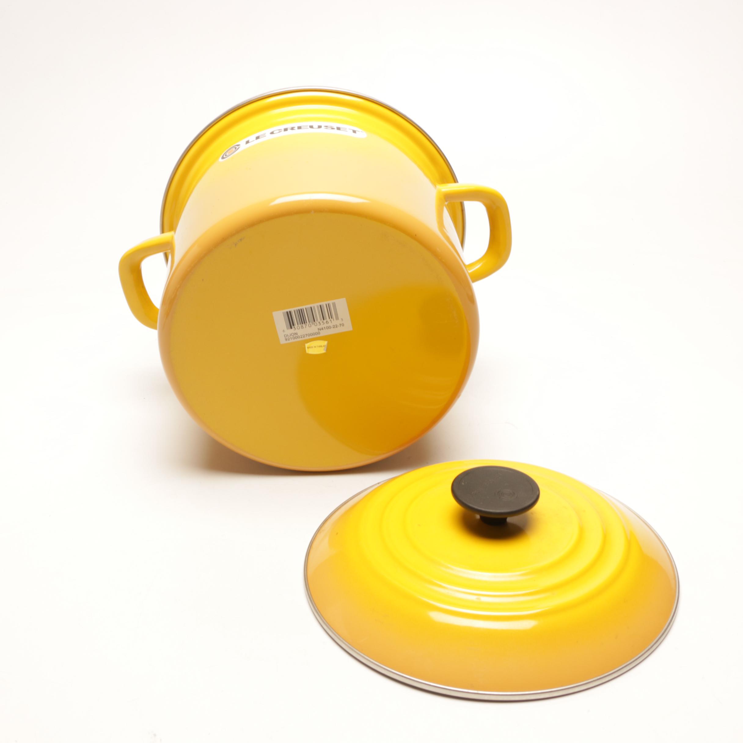 Le Creuset Yellow Enameled Cast Iron Stock Pot, Dutch Oven and Fry Pan