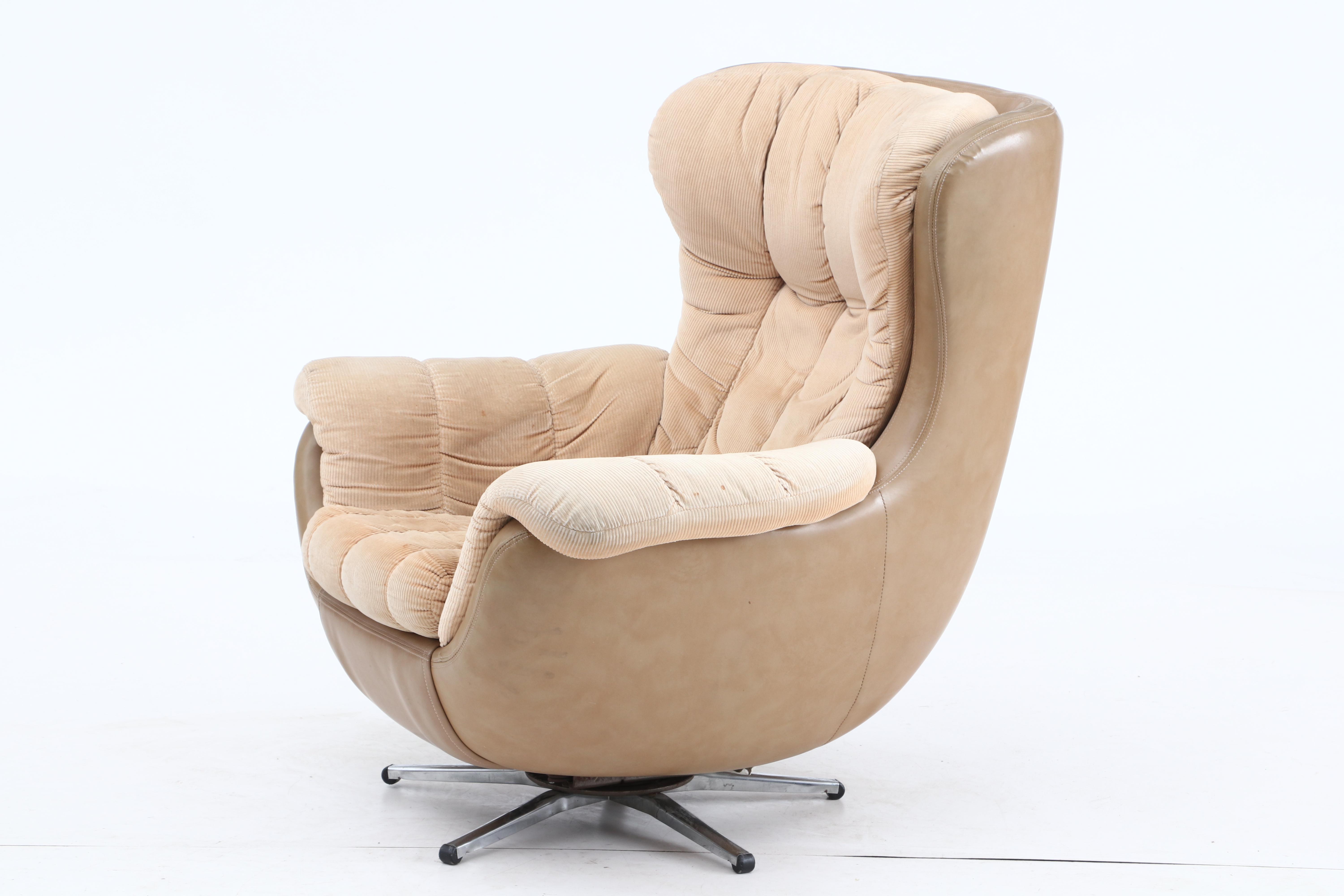 Modern Armchair and Ottoman by Carter Chair Corporation
