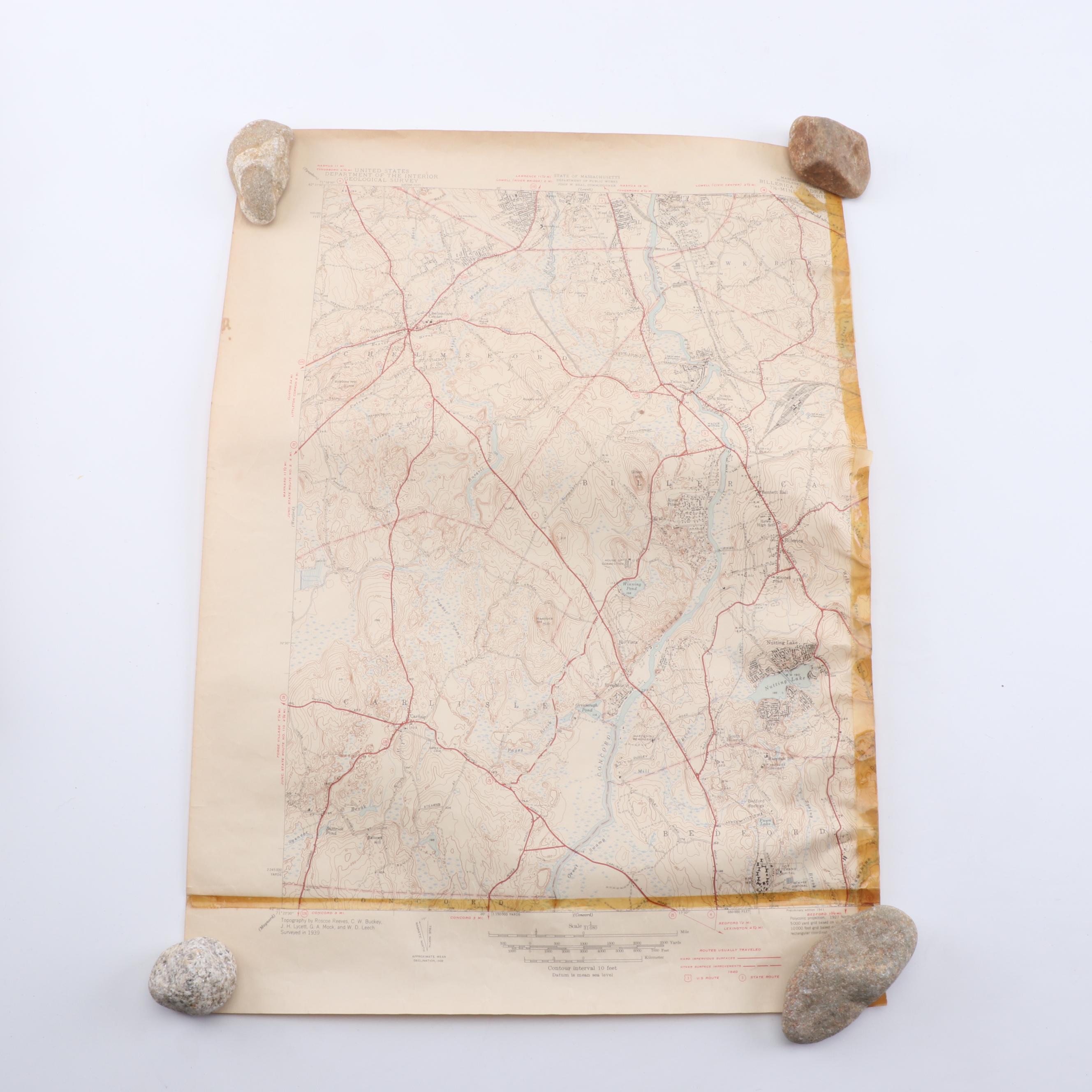 Massachusetts and New Hampshire Topographical Maps, 1940s